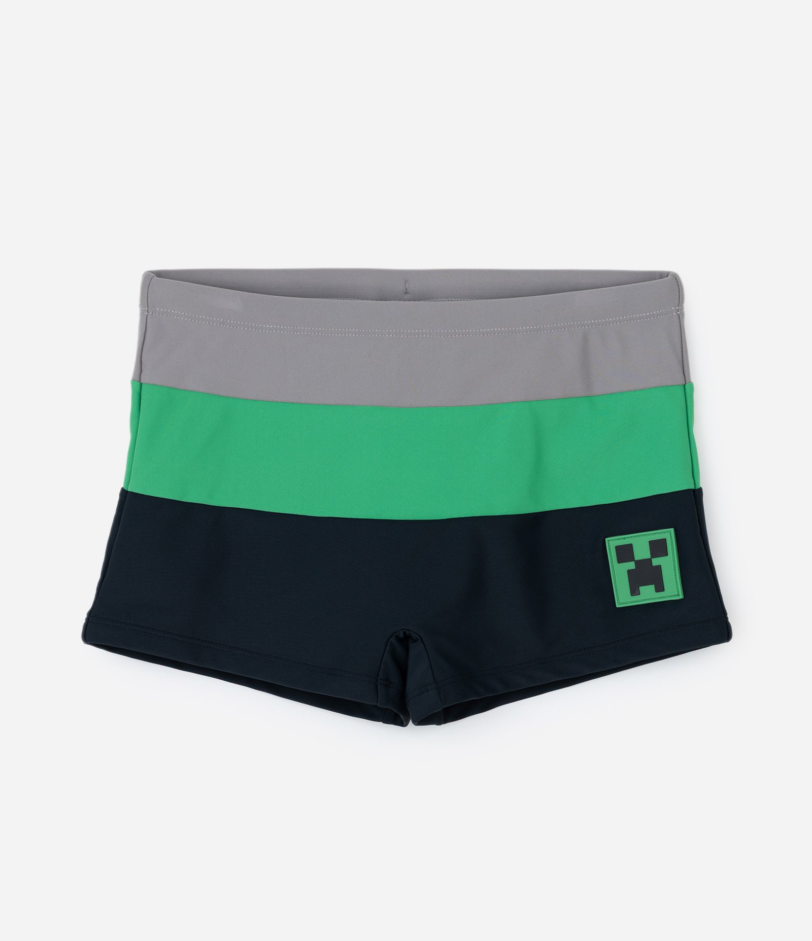 Sunga Boxer Infantil com Estampa Minecraft- Tam 5 a 14 Anos Verd/Cinza/Preto 1