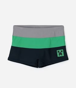 Sunga Boxer Infantil com Estampa Minecraft- Tam 5 a 14 Anos