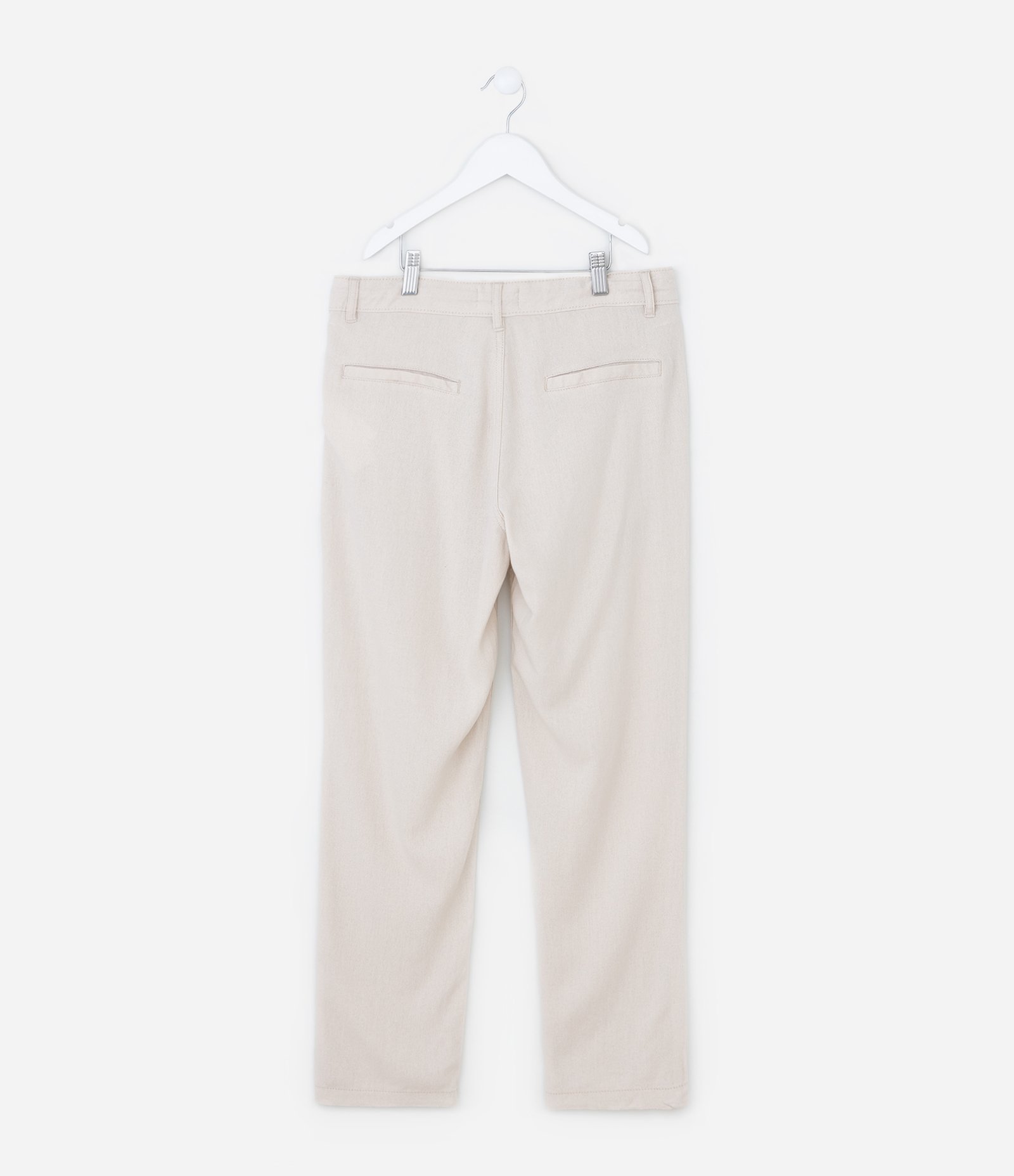 Calça Infantil em Viscolinho com Amarração - Tam 5 a 14 Anos Bege 3