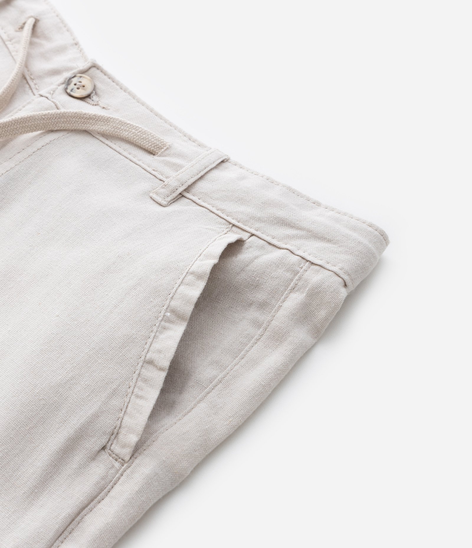 Calça Infantil em Viscolinho com Amarração - Tam 5 a 14 Anos Bege 7