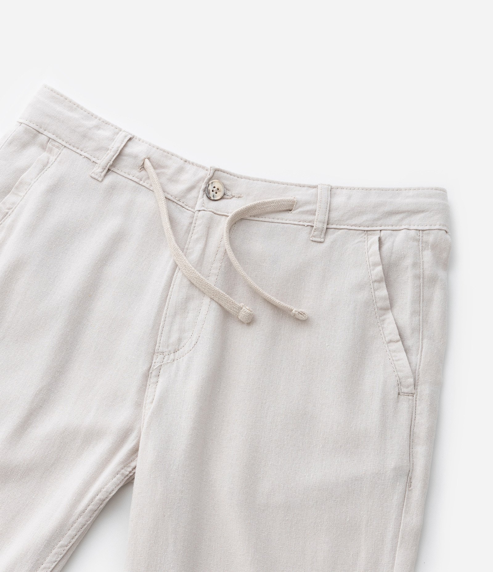 Calça Infantil em Viscolinho com Amarração - Tam 5 a 14 Anos Bege 8