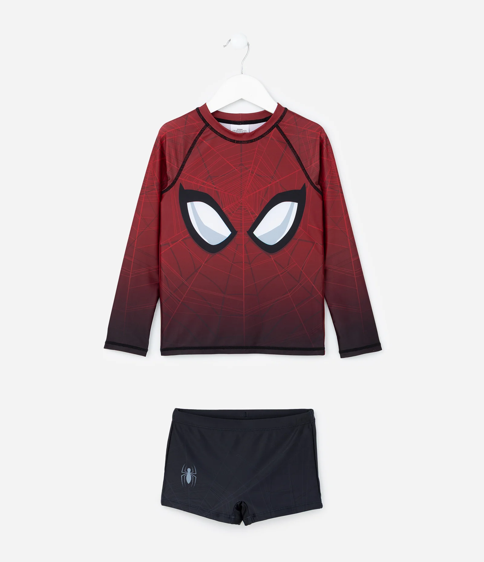 Conjunto Infantil Proteção UV e Estampa Homem-Aranha - Tam 3 a 14 Anos Vermelho 1
