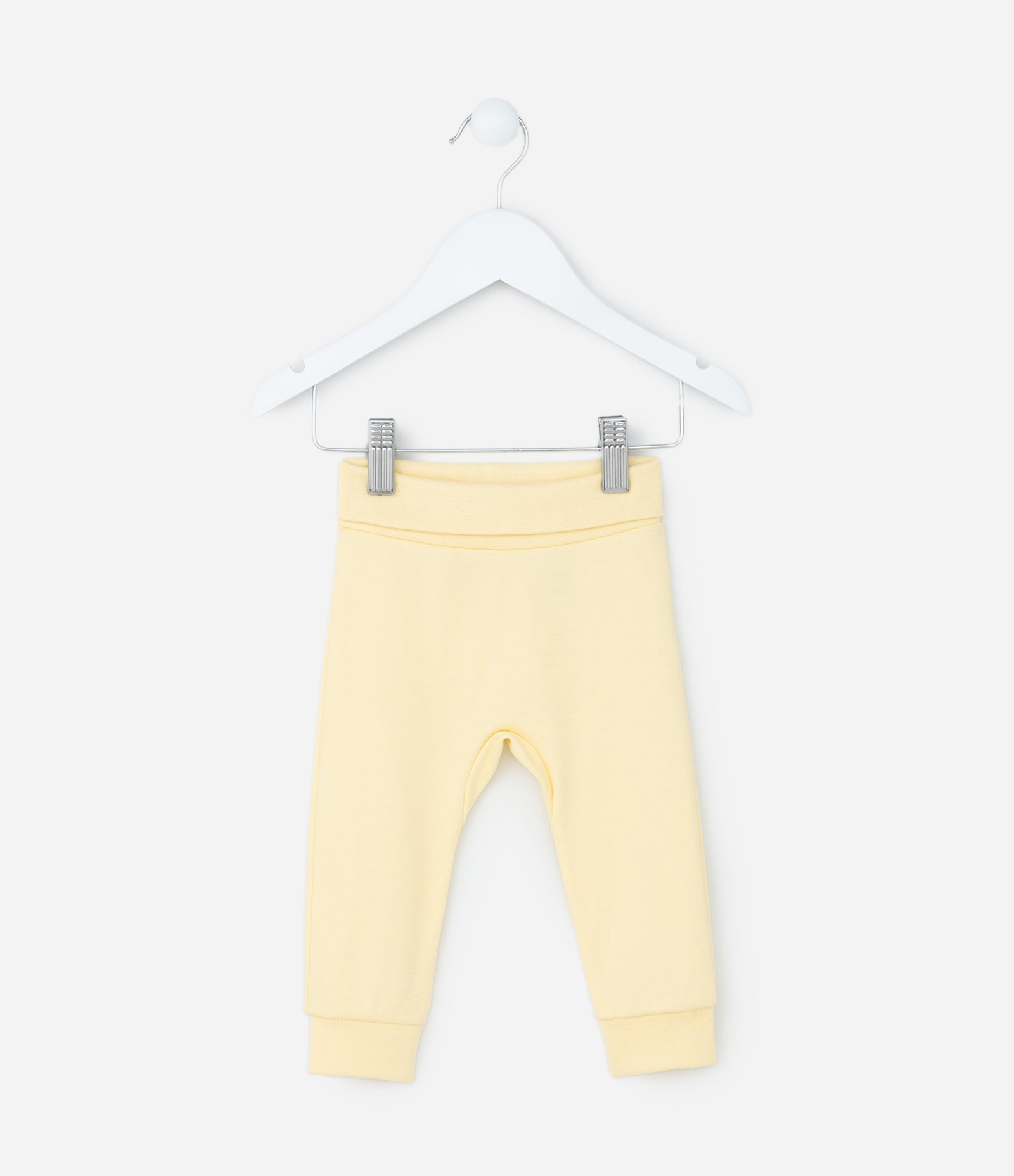 Calça Infantil em Algodão Peruano Básica - Tam RN a 18 meses Amarelo 1