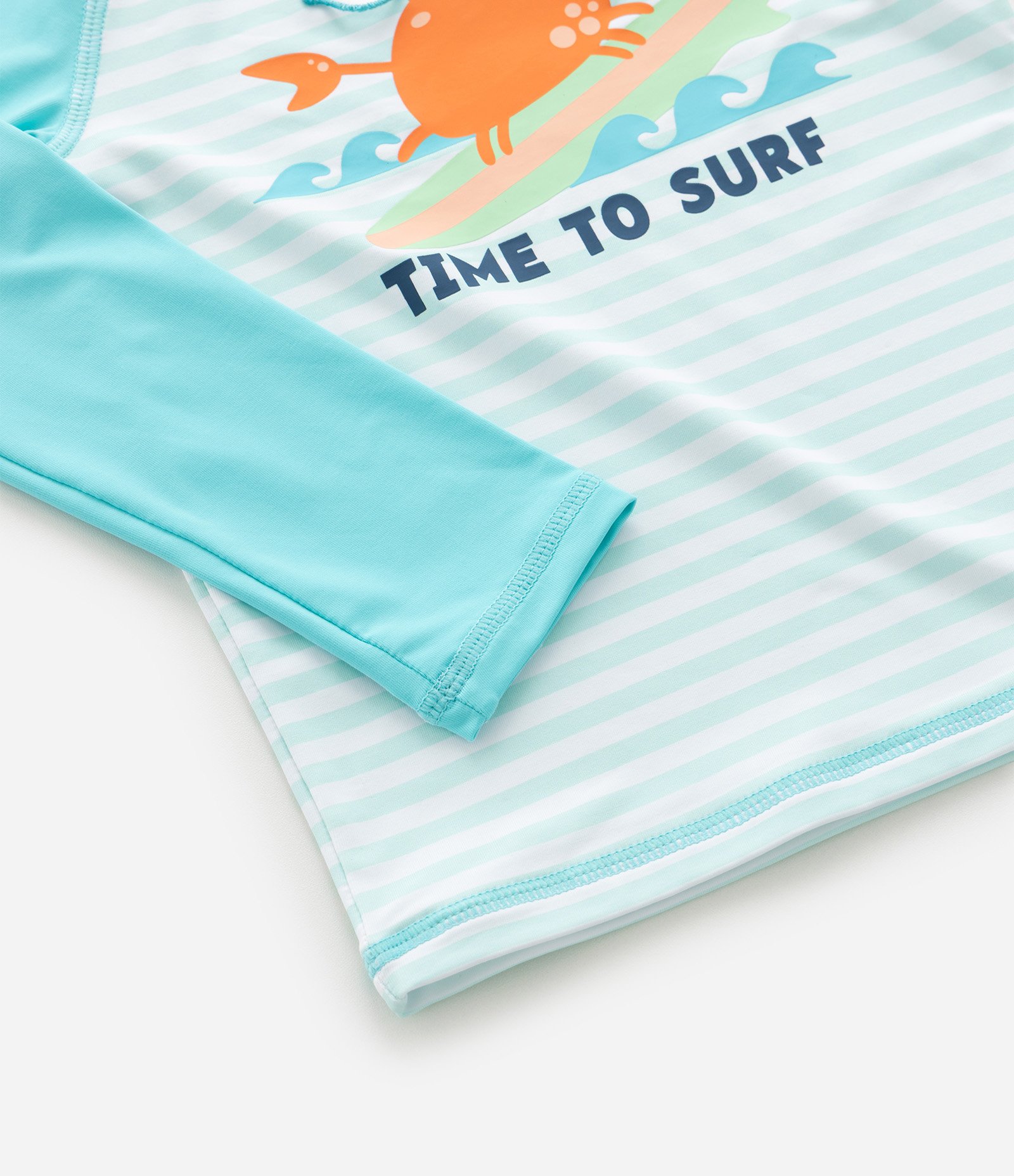 Conjunto Infantil com Proteção UV e Estampa Siri - Tam 6 meses a 4 Anos Azul/Laranja 7