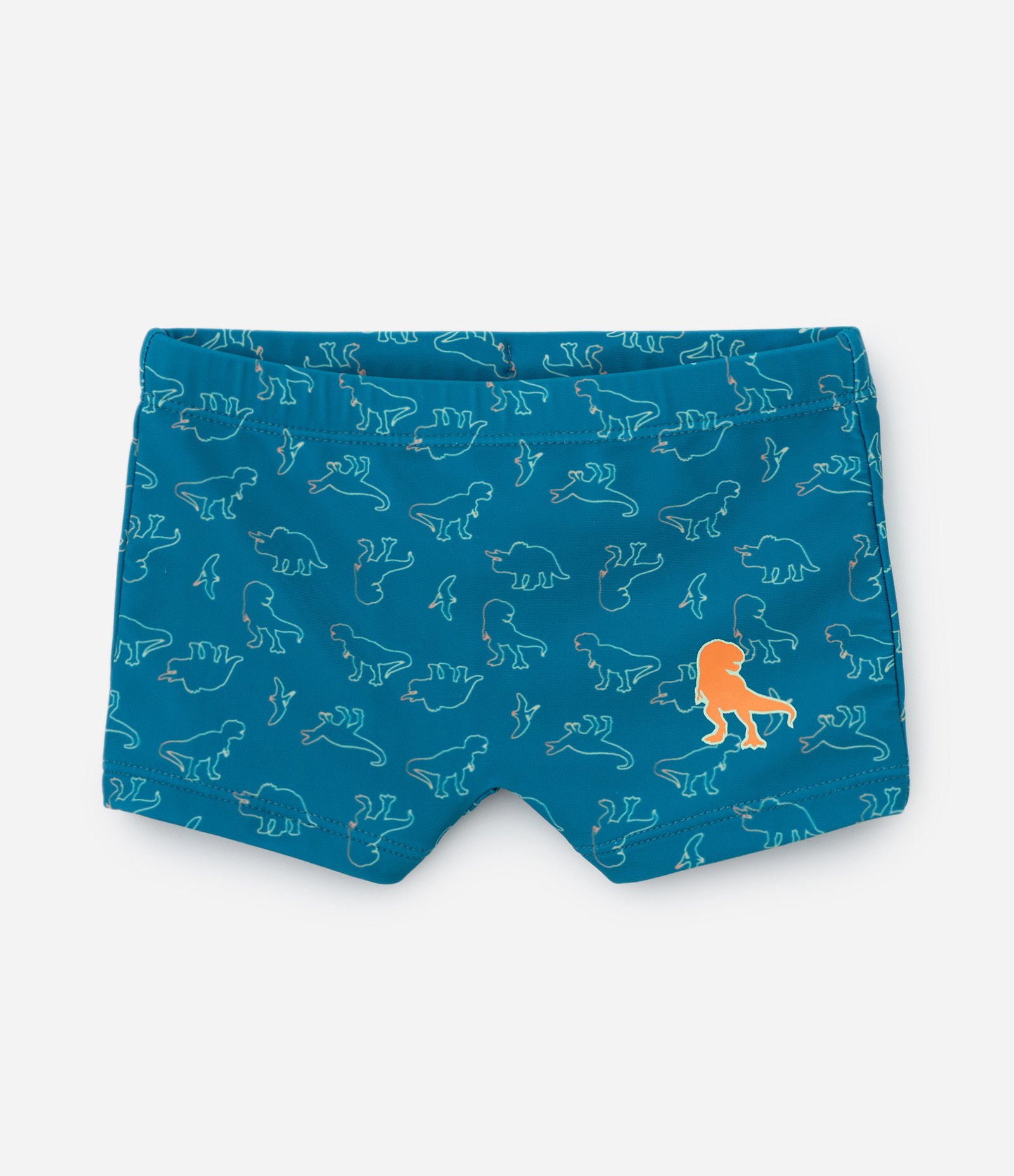 Conjunto Camiseta Manga Longa UV e Sunga com Estampa Dinos - Tam 1 a 4 anos Verde 4