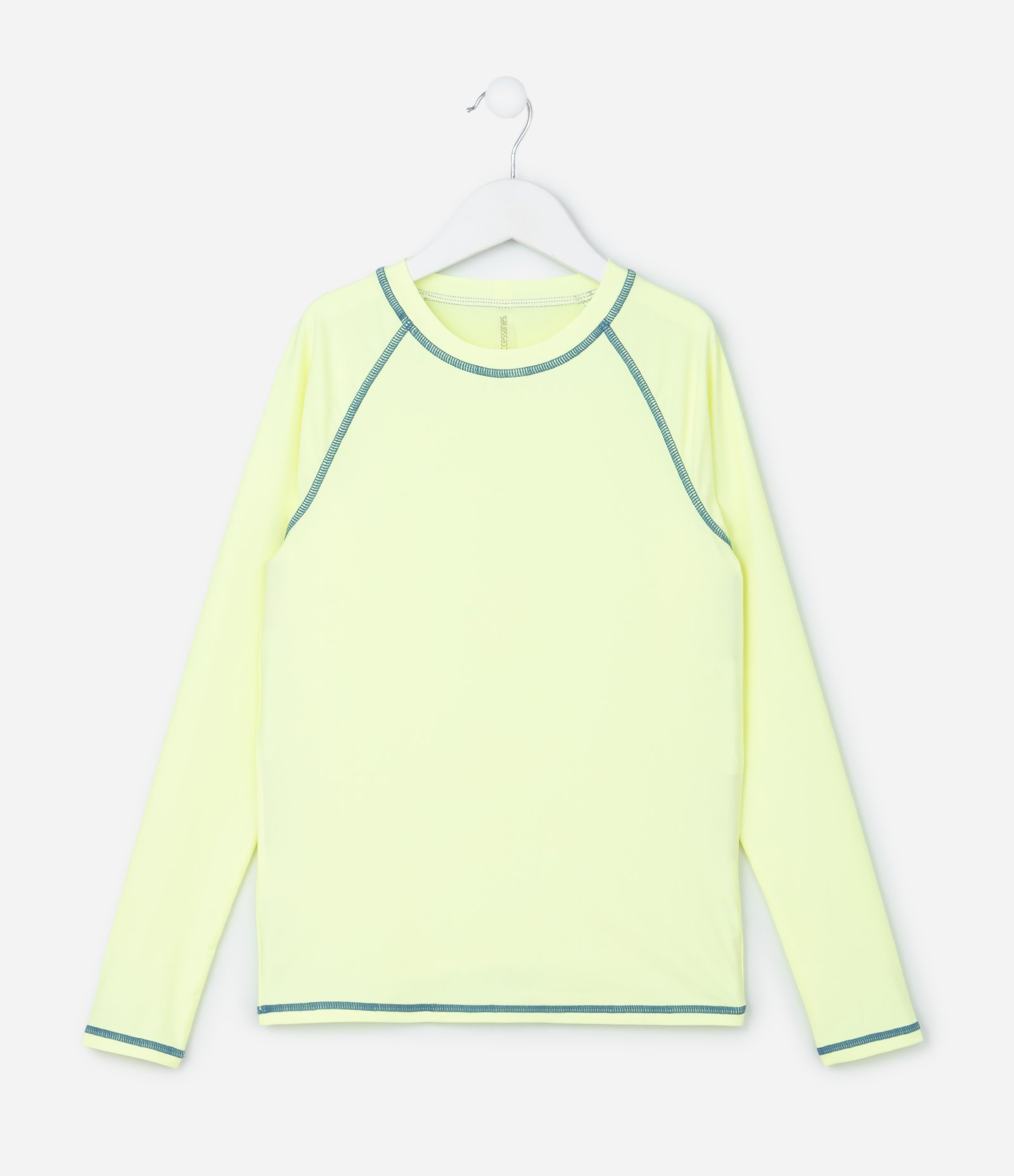 Conjunto Infantil com Proteção UV e Estampa Listras - Tam 5 a 14 Anos Amarelo/Azul 2