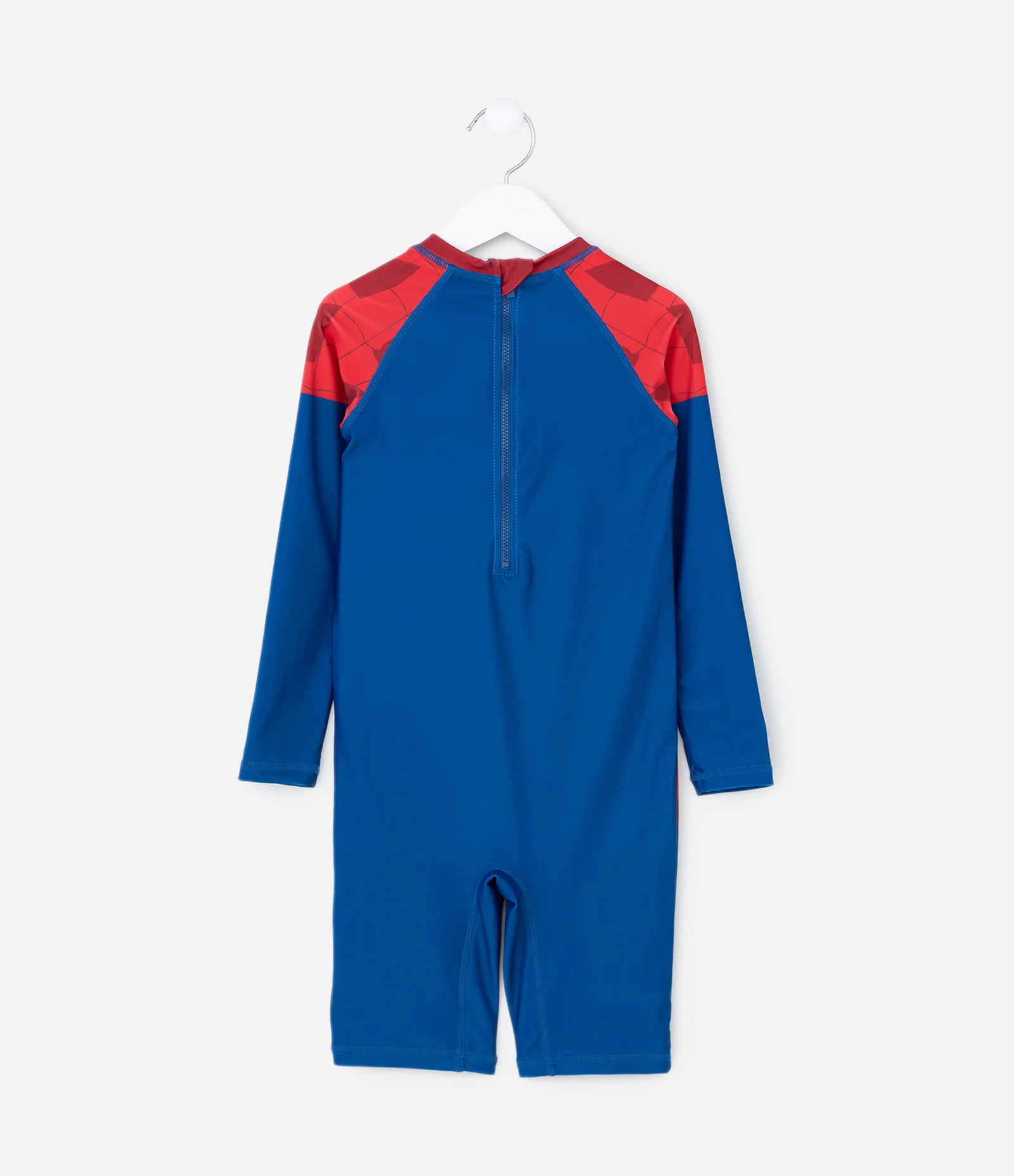 Macacão Infantil com Proteção UV e Estampa Homem-Aranha - Tam 3 a 8 Anos Azul/Vermelho 2