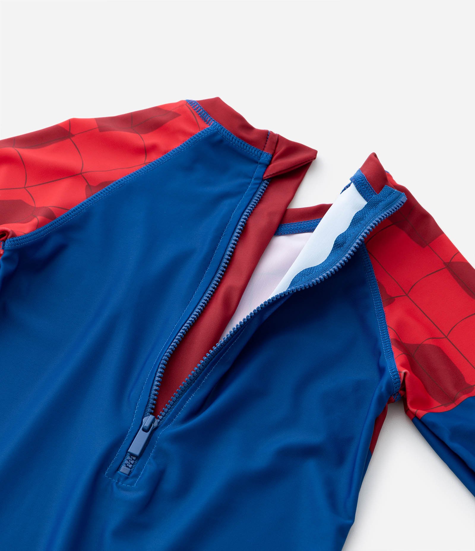 Macacão Infantil com Proteção UV e Estampa Homem-Aranha - Tam 3 a 8 Anos Azul/Vermelho 4