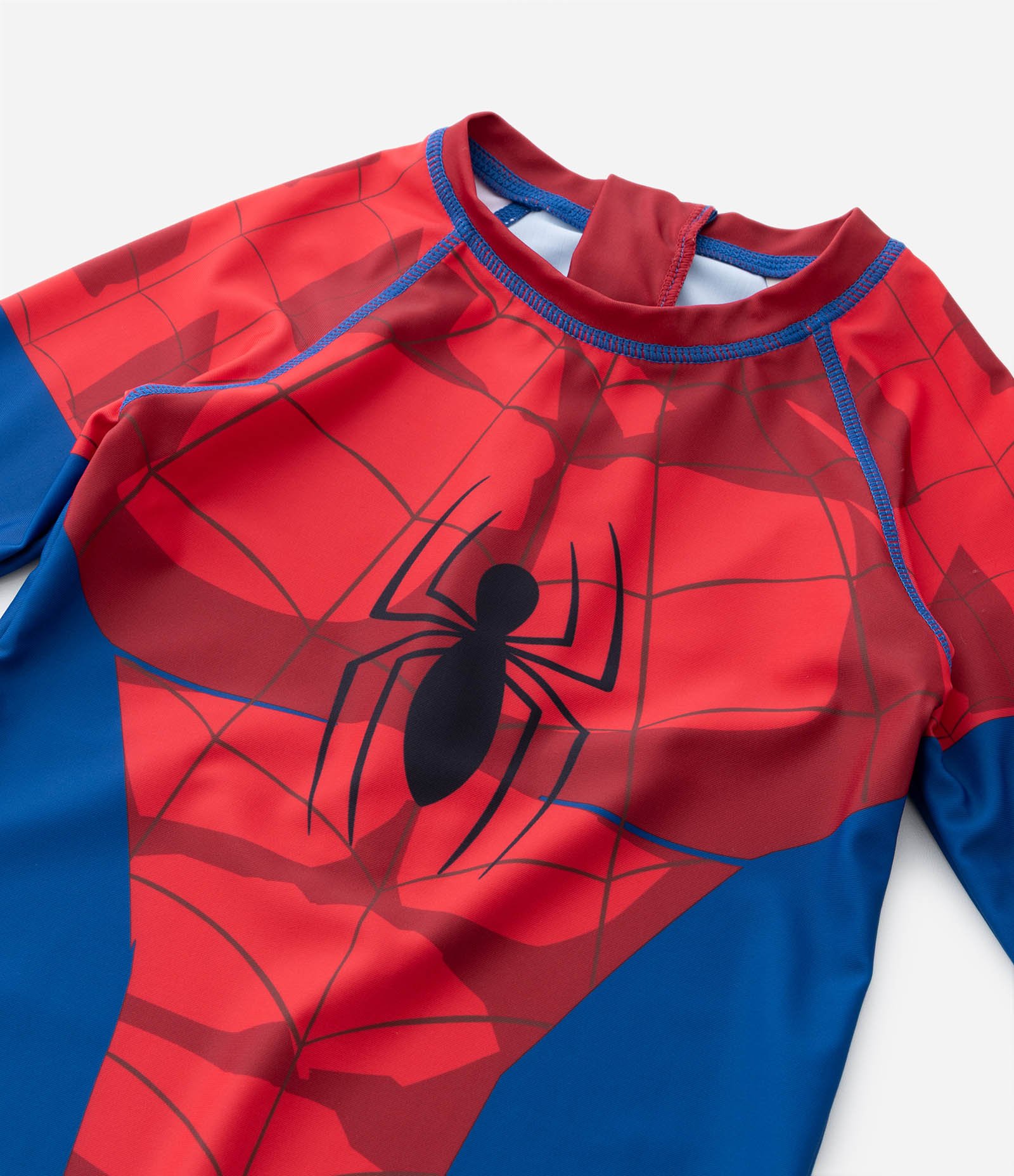 Macacão Infantil com Proteção UV e Estampa Homem-Aranha - Tam 3 a 8 Anos Azul/Vermelho 6