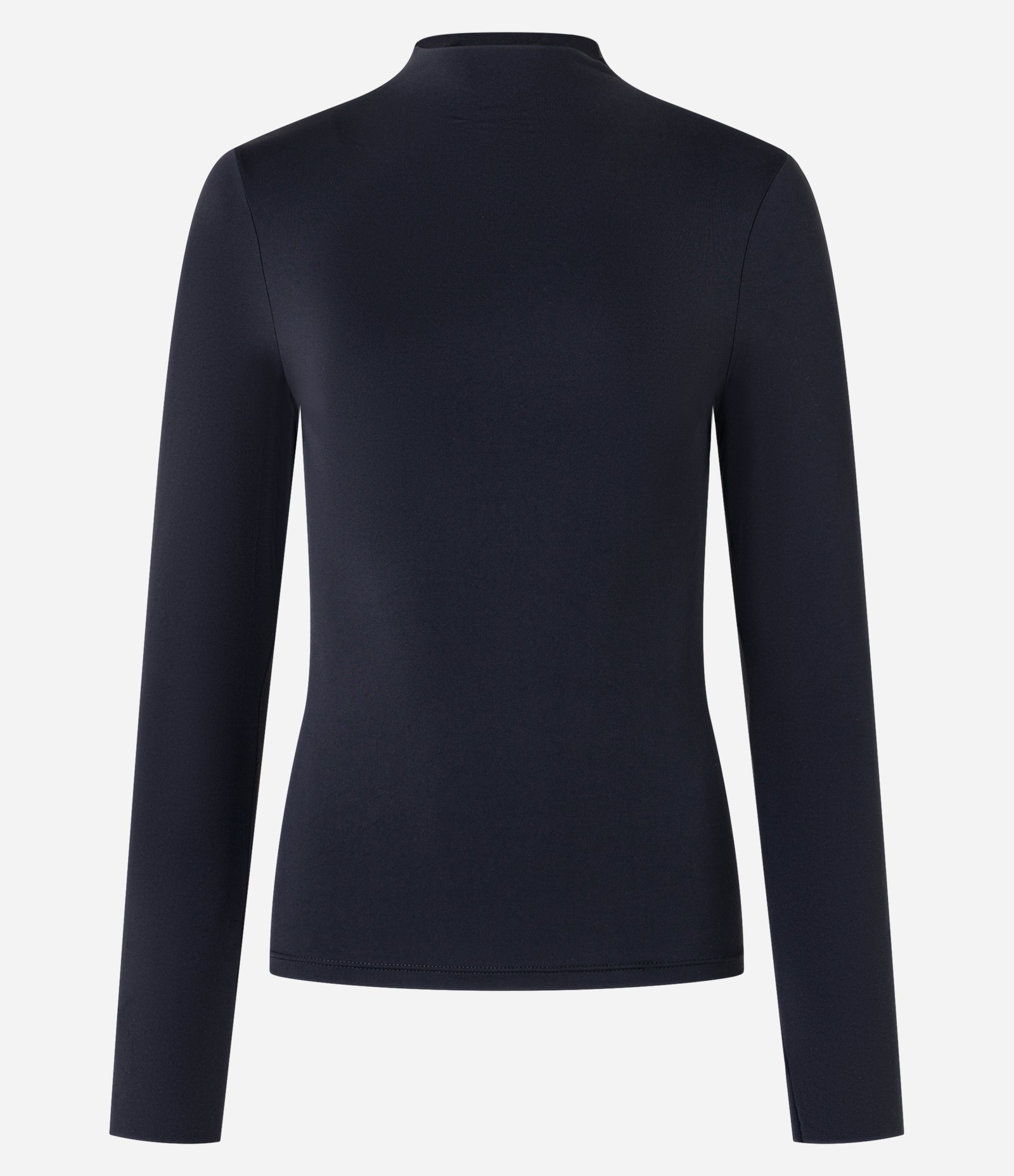 Blusa em Microfibra de Corte a Fio com Gola Alta Preto 5