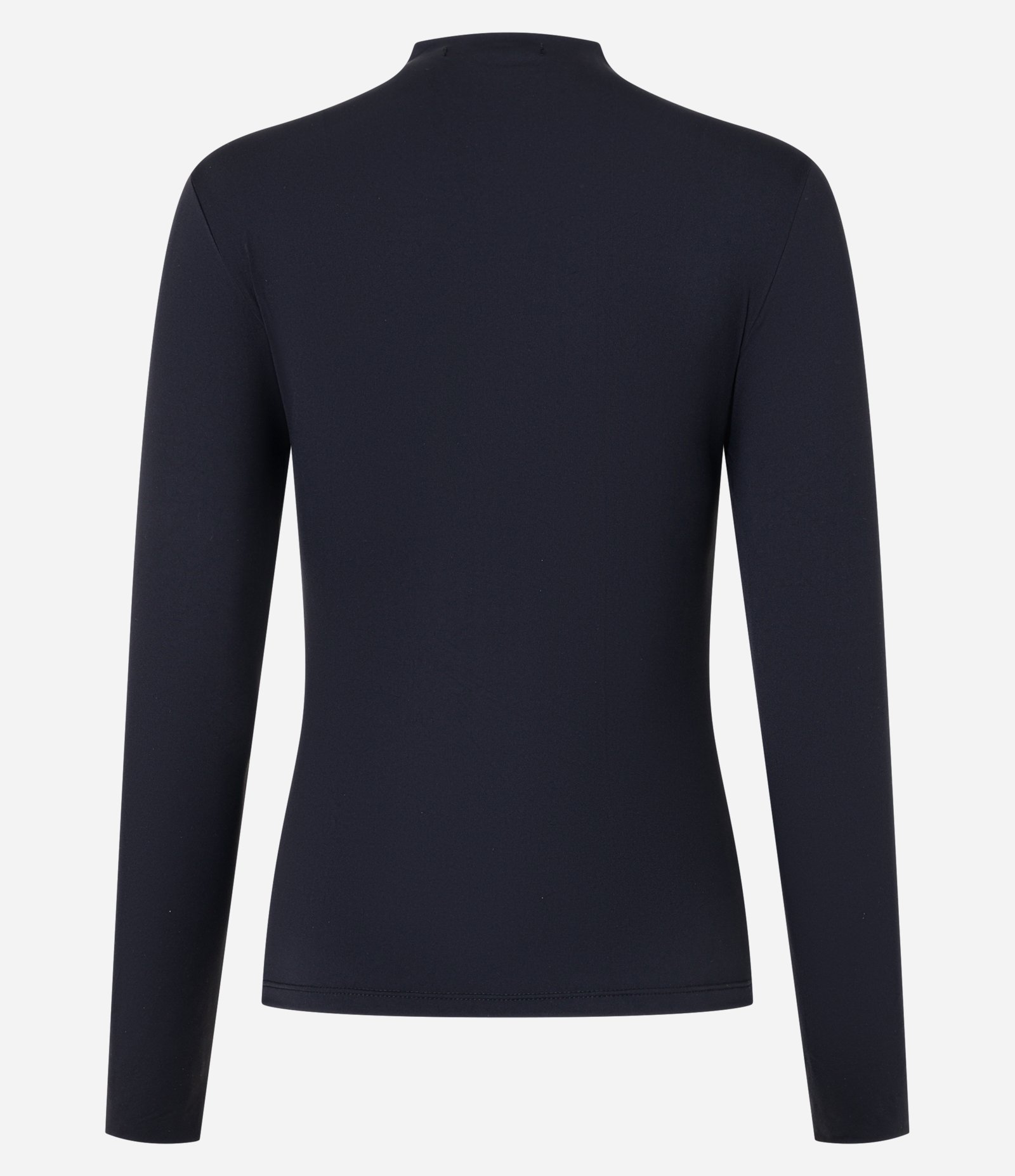 Blusa em Microfibra de Corte a Fio com Gola Alta Preto 6