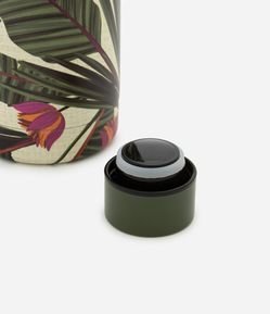 Garrafa Térmica em Metal com Estampa de Folhagem