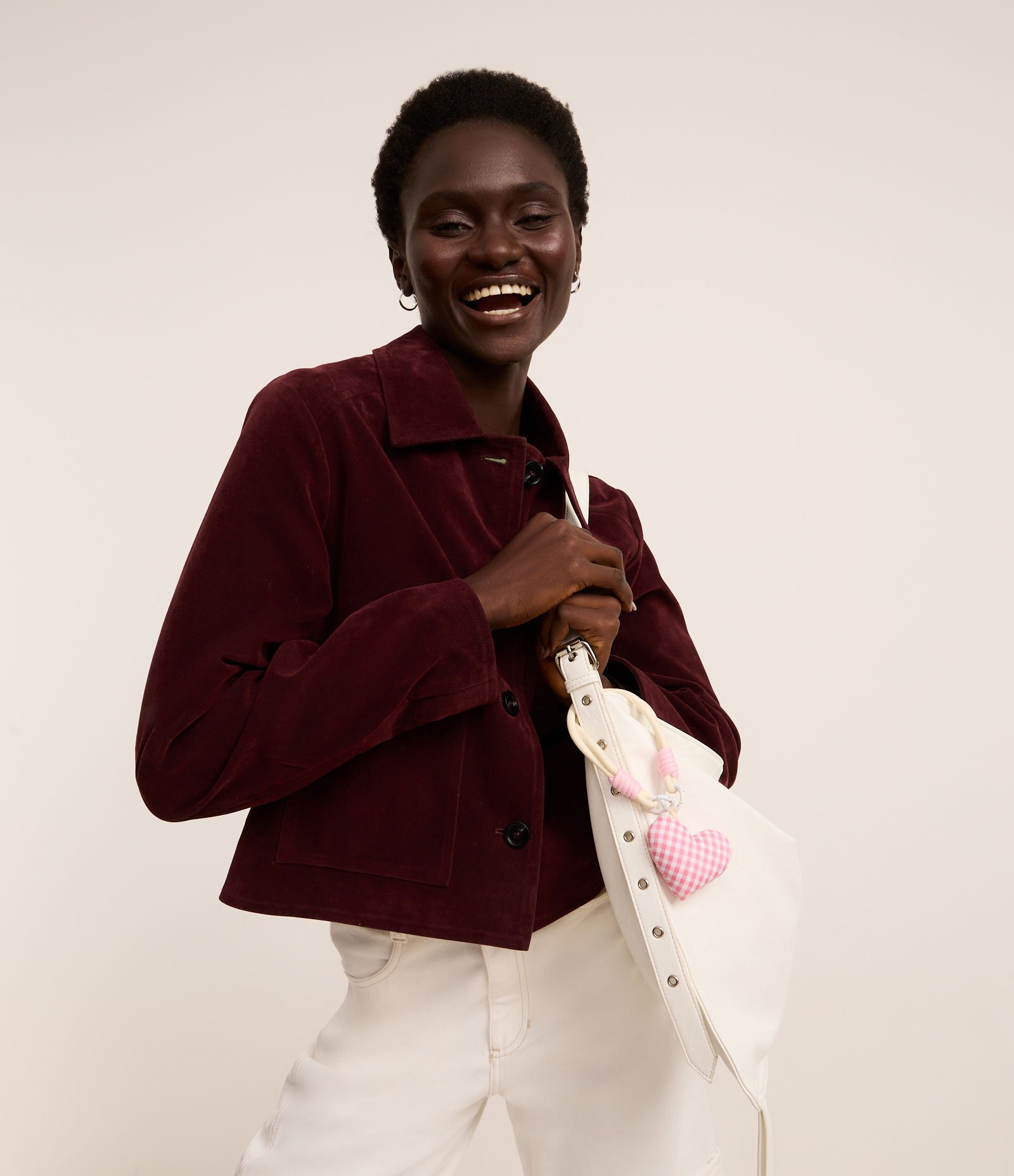 Chaveiro com Cordão e Coração Xadrez Rosa 5