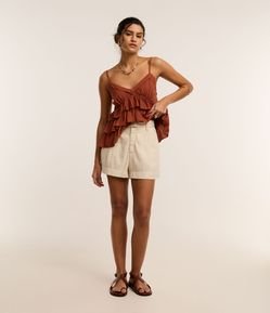 Short Baggy em Sarja com Cinto Diferenciado