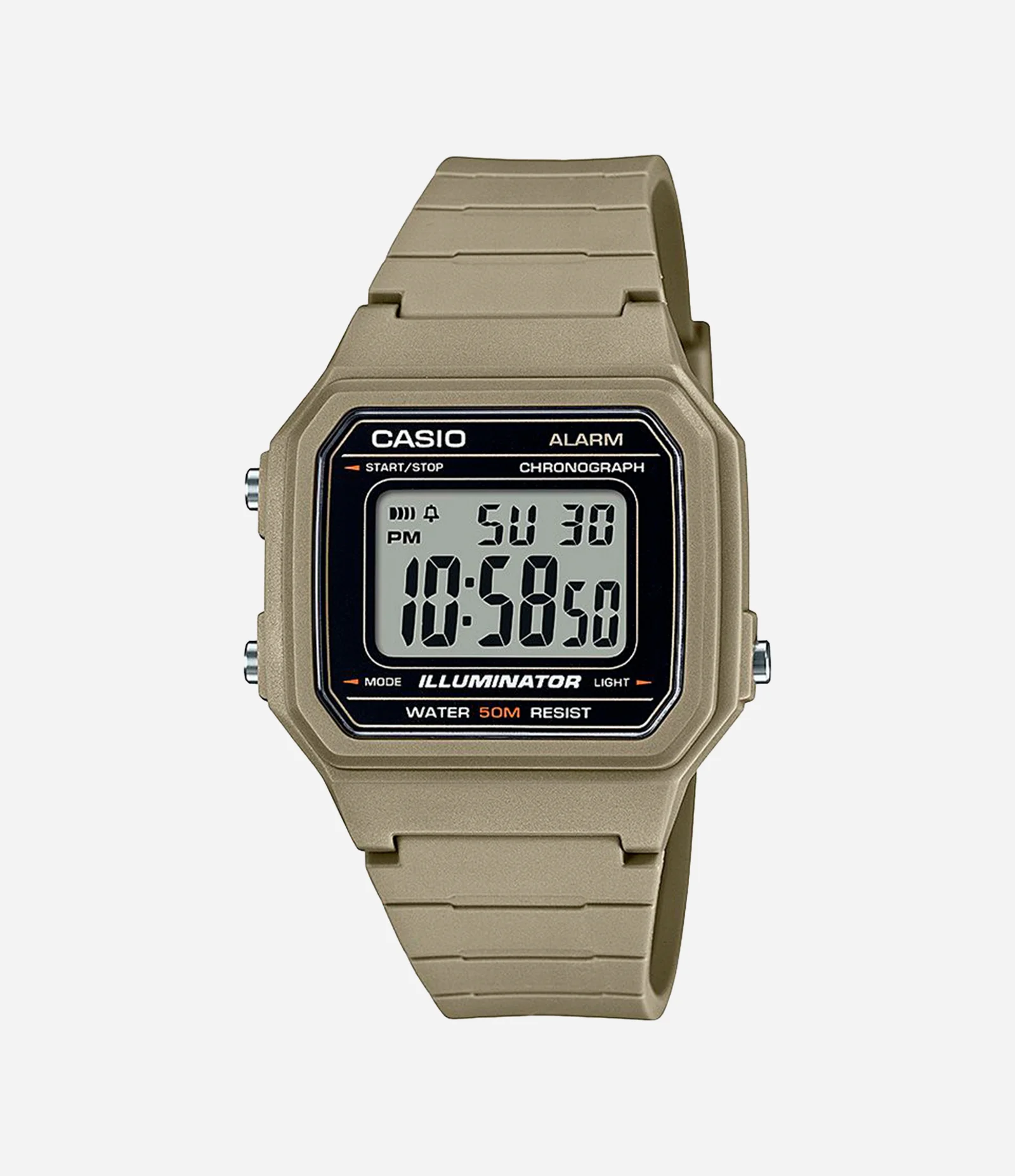 Relógio Digital Masculino Casio W 217H 5AVDF Caqui/Bege/Chino 1