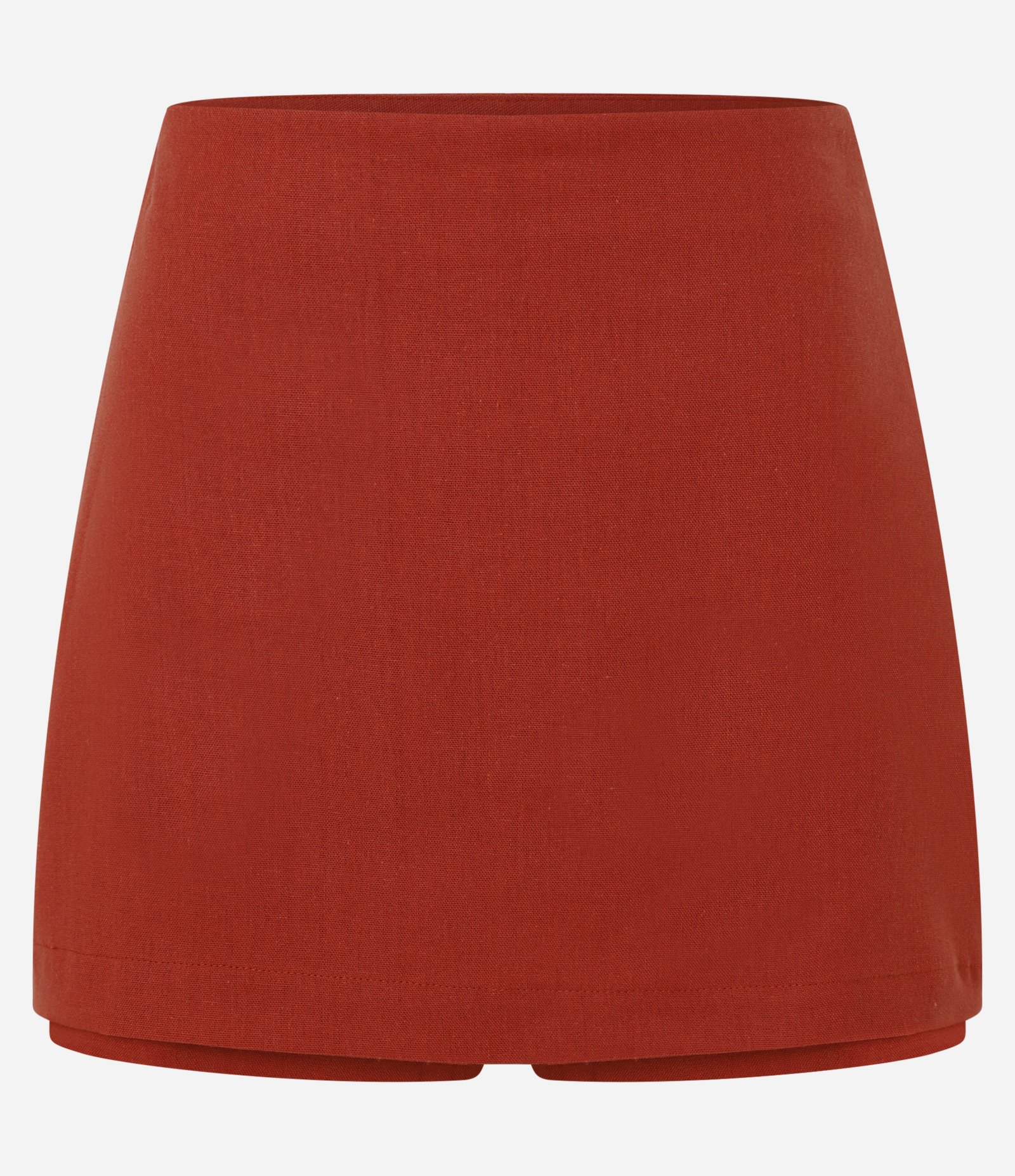 Short Saia Alfaiataria em Viscose com Zíper Lateral Vermelho 5