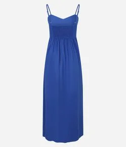 Vestido Longo Evasê com Recorte Vazado no Busto