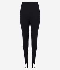 Calça Legging em Tricô Leve com Cintura Alta e Tira no Pé