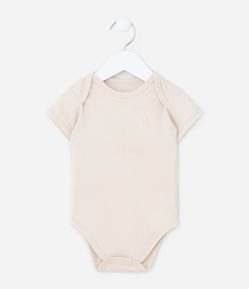 Body Infantil Básico com Bordado Ursinho - Tam RN a 18 meses
