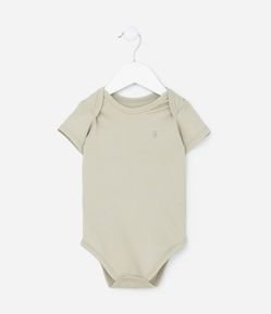 Body Infantil Básico com Bordado Ursinho - Tam RN a 18 meses