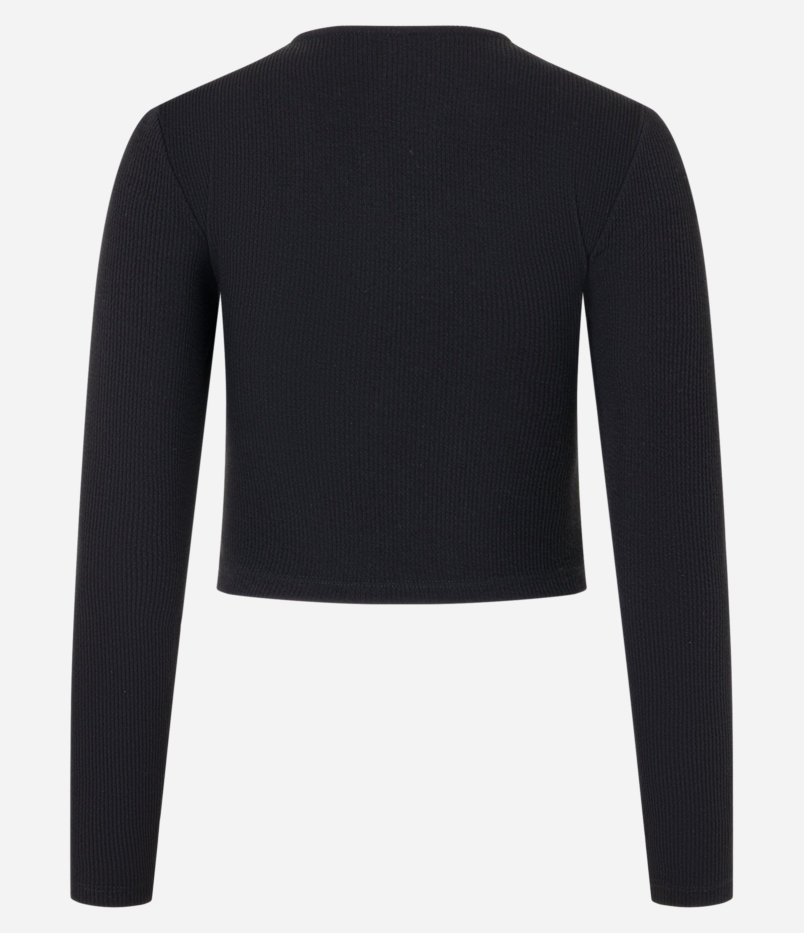 Blusa em Malha Texturizada com Gola Redonda Preto 6