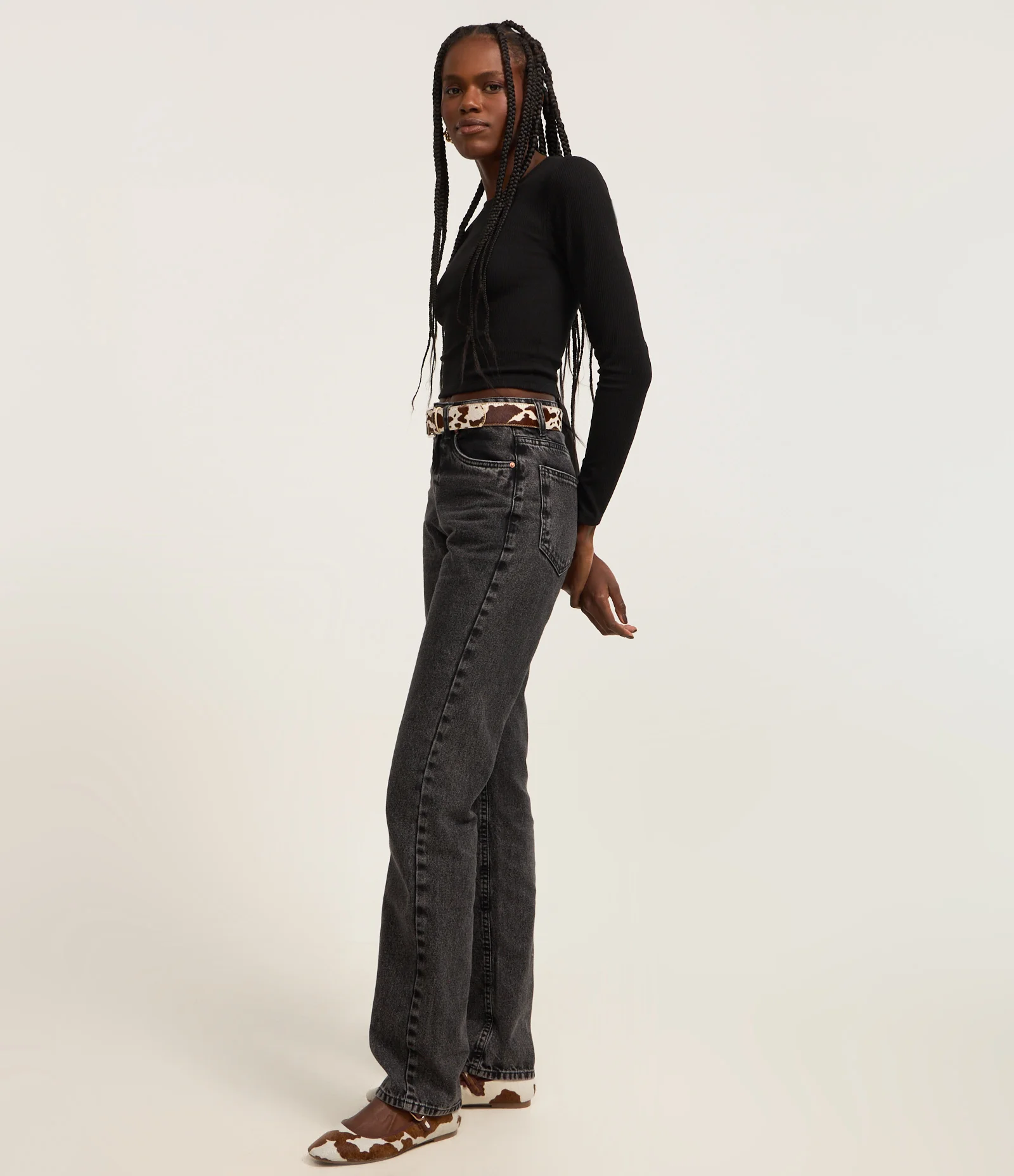 Blusa em Malha Texturizada com Gola Redonda Preto 2