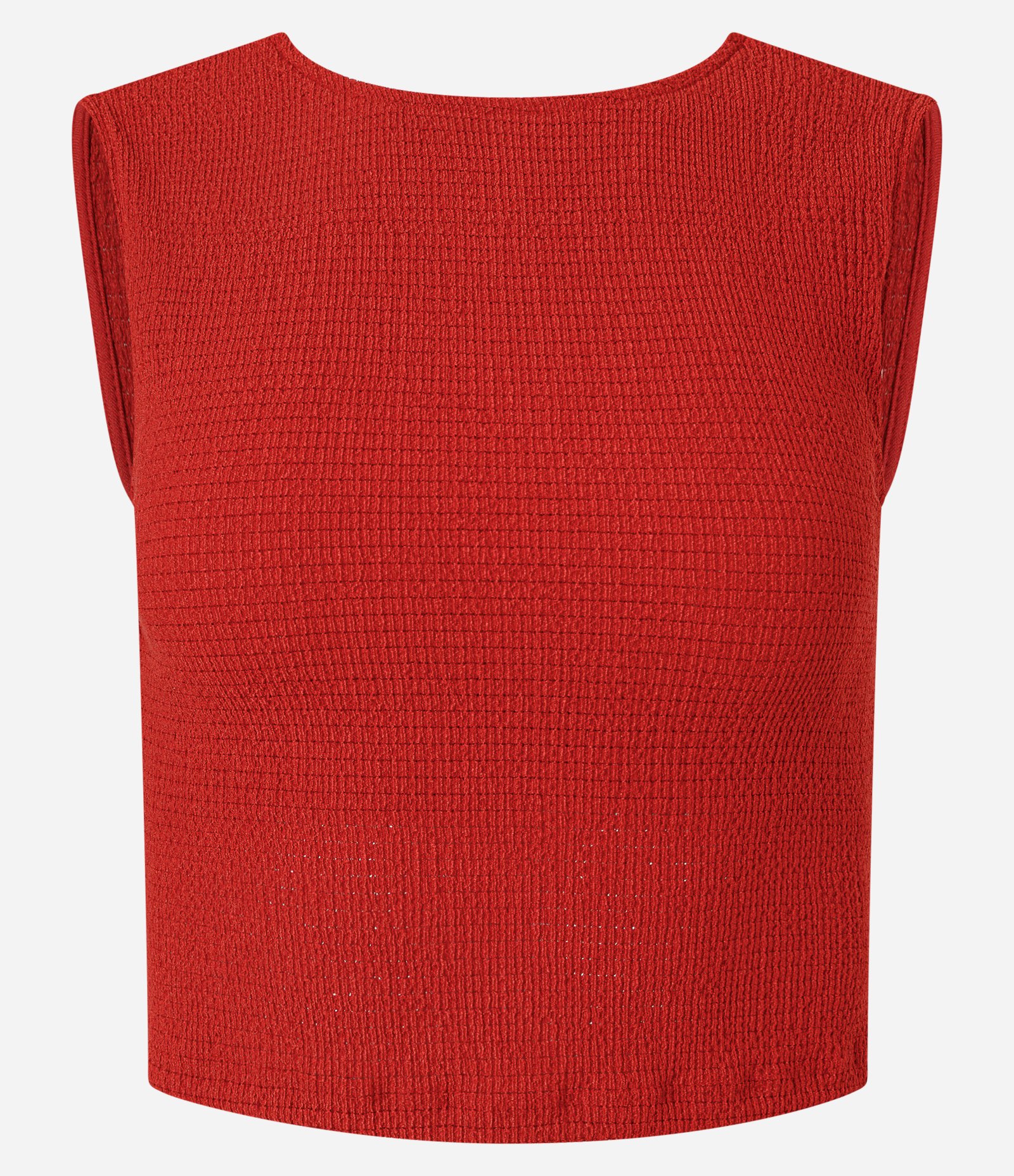 Blusa Texturizada sem Manga e Costas Abertas Vermelho 6