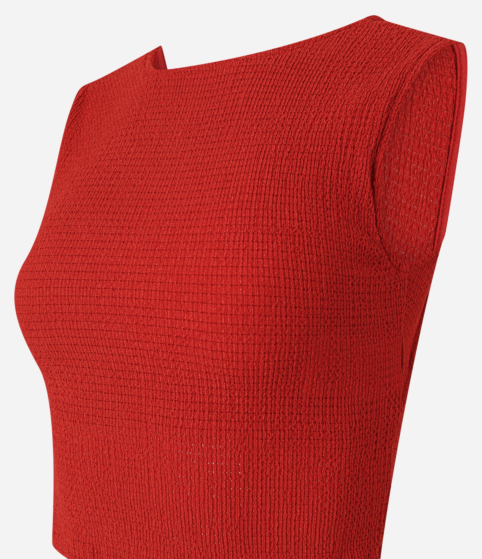 Blusa Texturizada sem Manga e Costas Abertas Vermelho 7