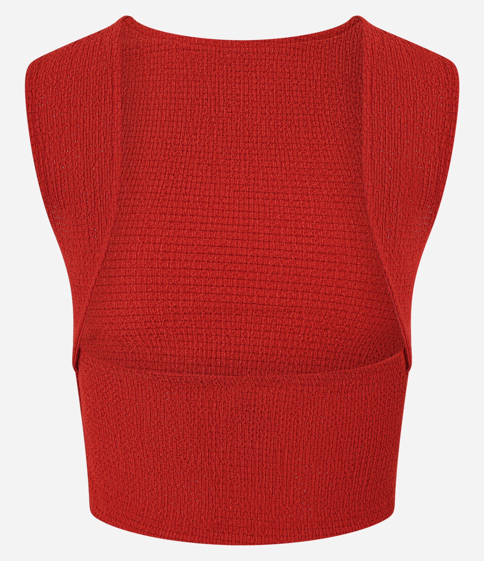 Blusa Texturizada sem Manga e Costas Abertas Vermelho 8