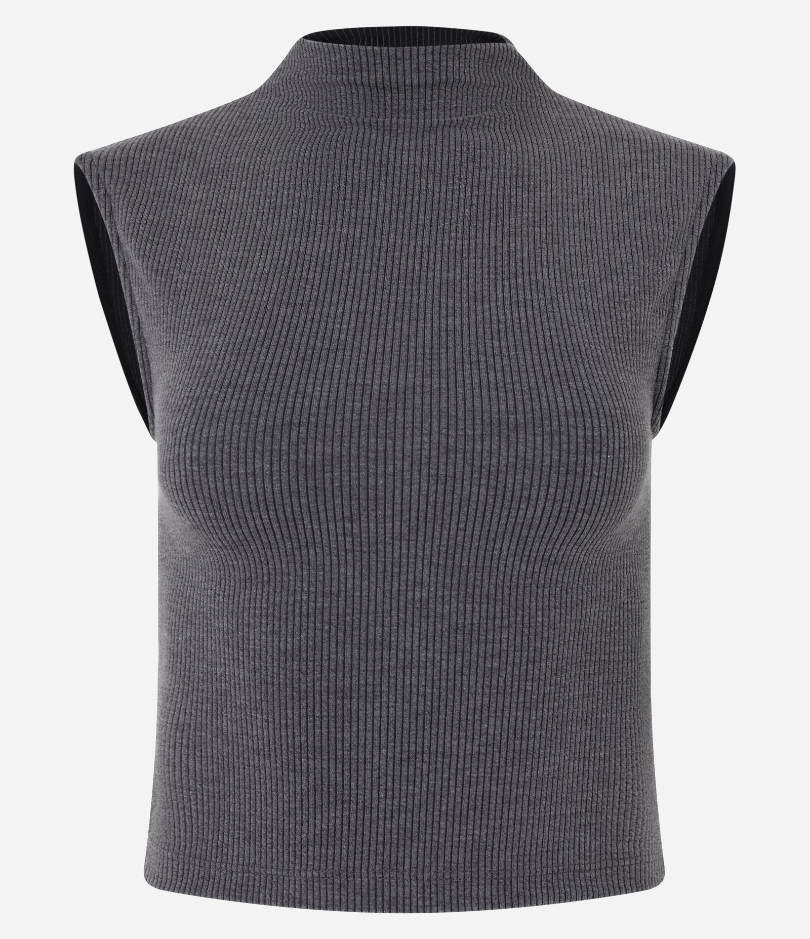 Blusa Texturizada com Golinha Alta Cinza 4