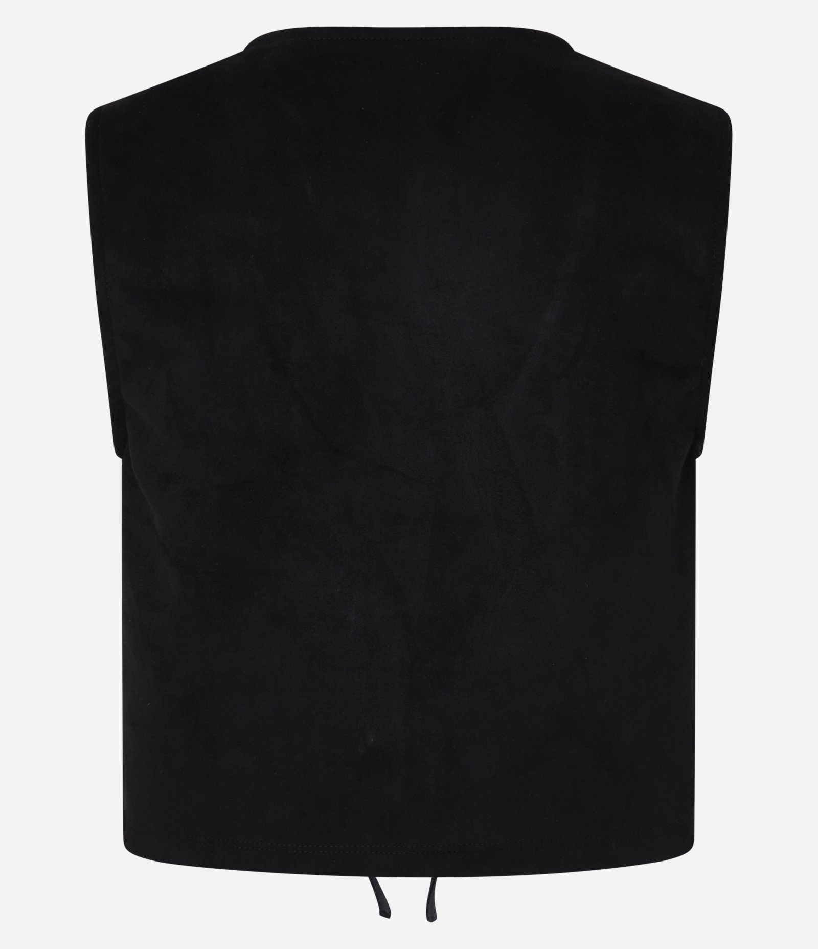 Blusa Colete em Suede com Amarrações Frontais Preto 3