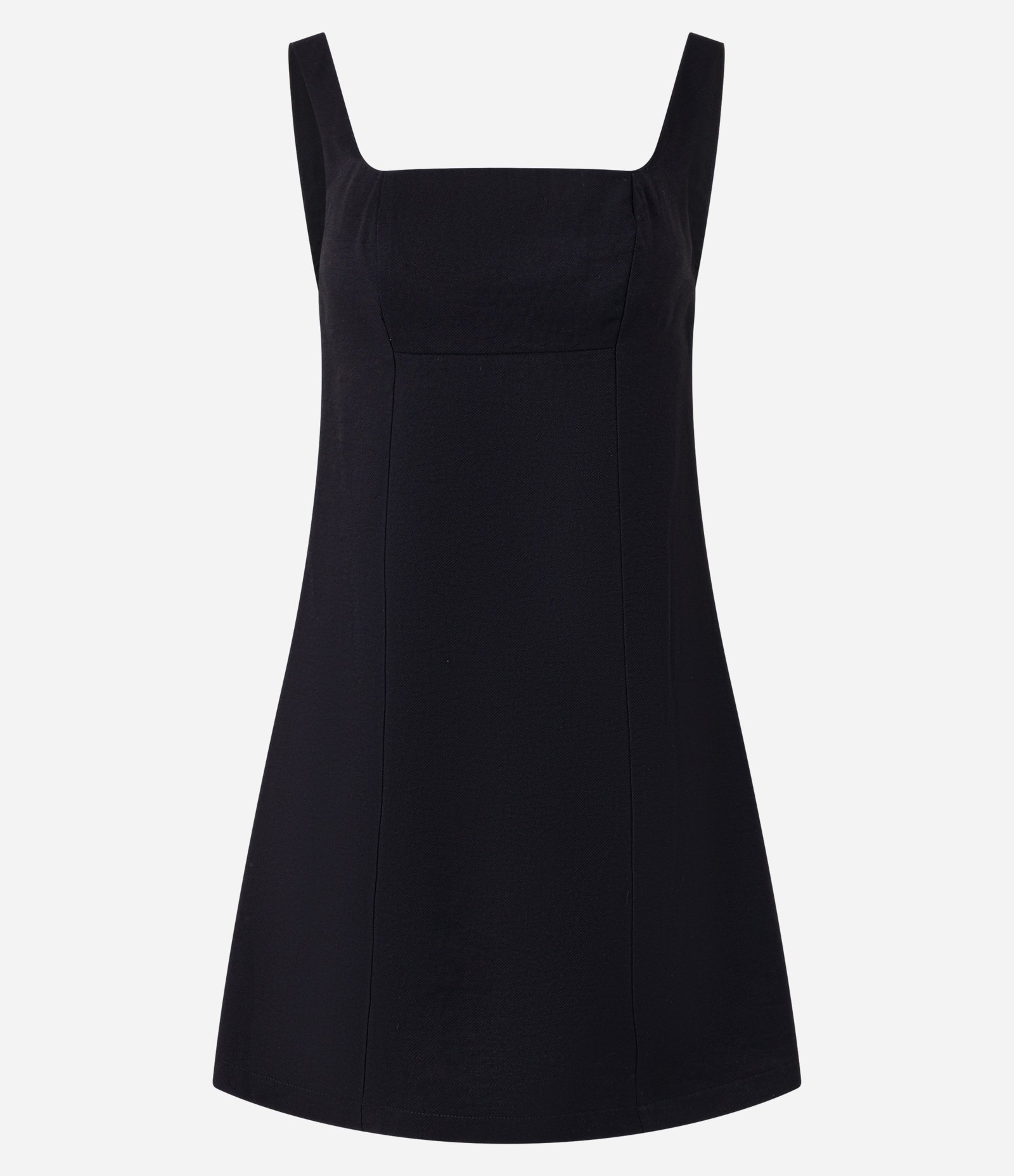 Vestido Curto em Crepe com Decote Quadrado e Amarração Preto 8