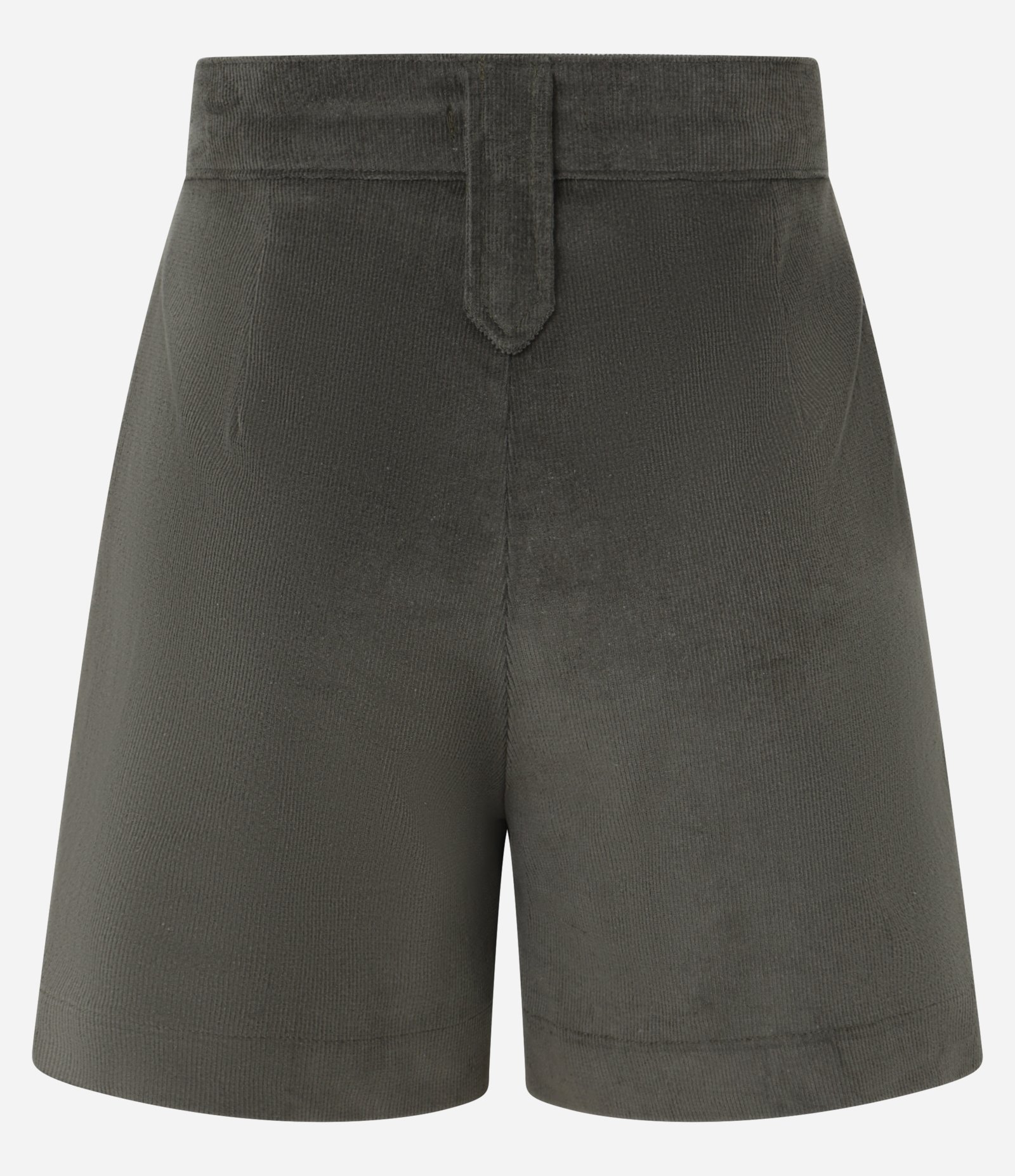 Short Reto Cintura Média em Veludo Cotelê e Pregas Verde 9