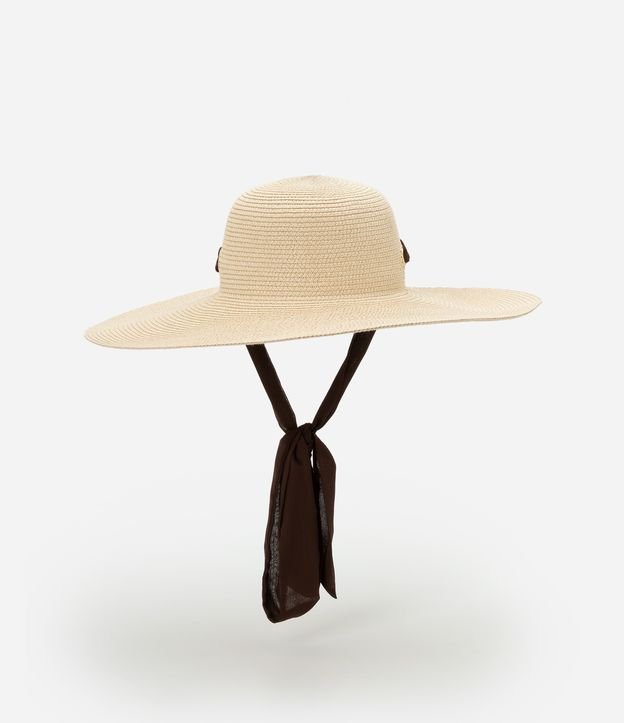 Chapéu de Praia com Lenço Contrastante