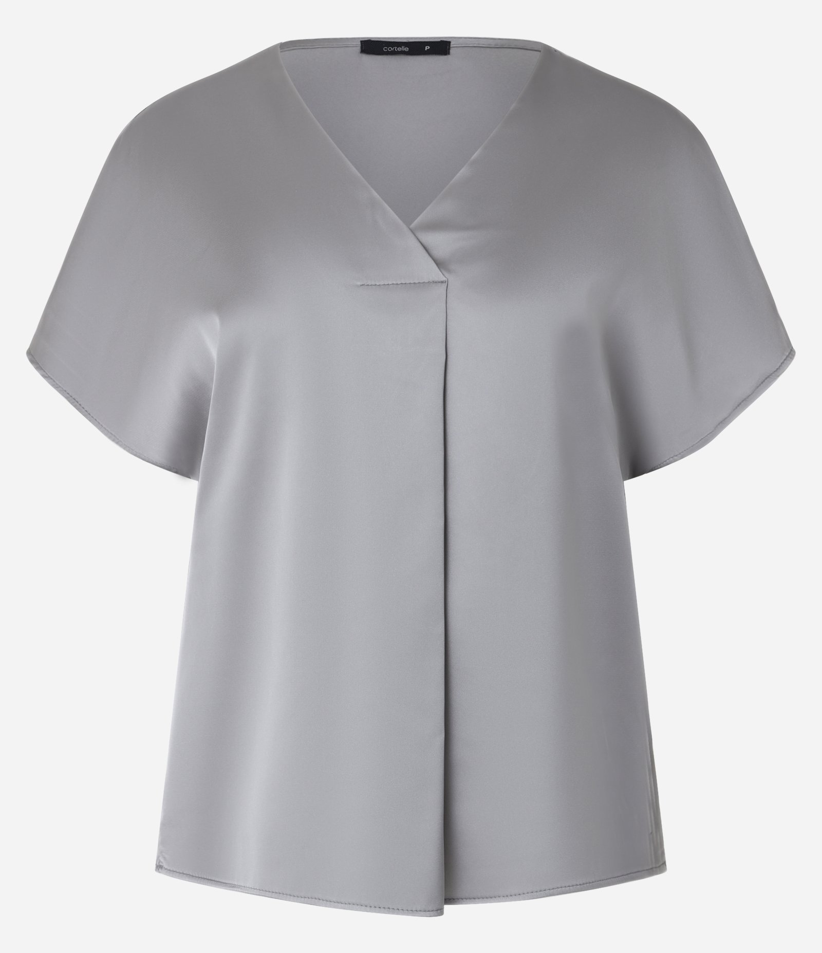 Blusa Soltinha e Acetinada com Prega Frontal Prata 1