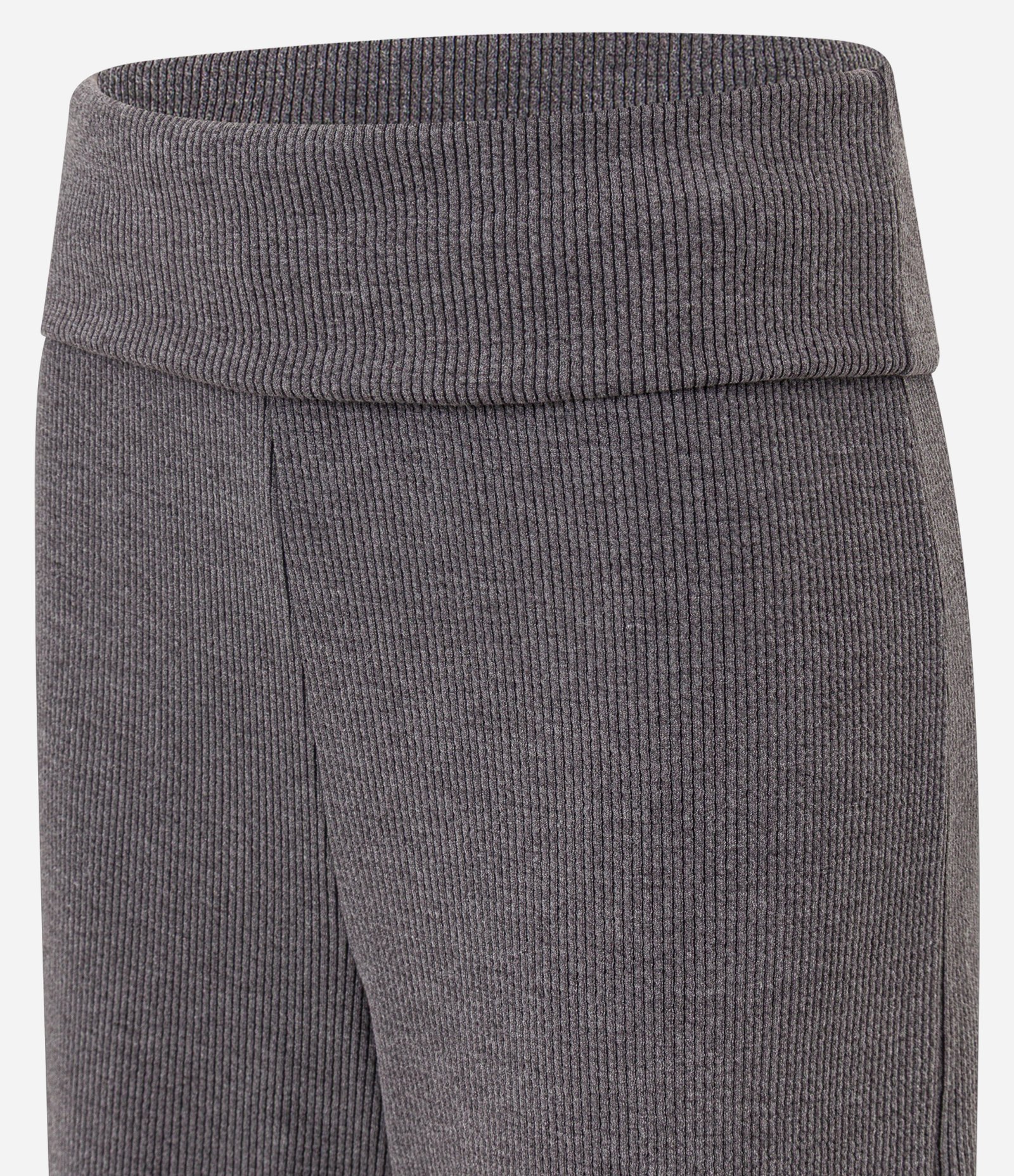 Calça Reta em Ana Ruga Texturizada e Pala Virada Cinza 6