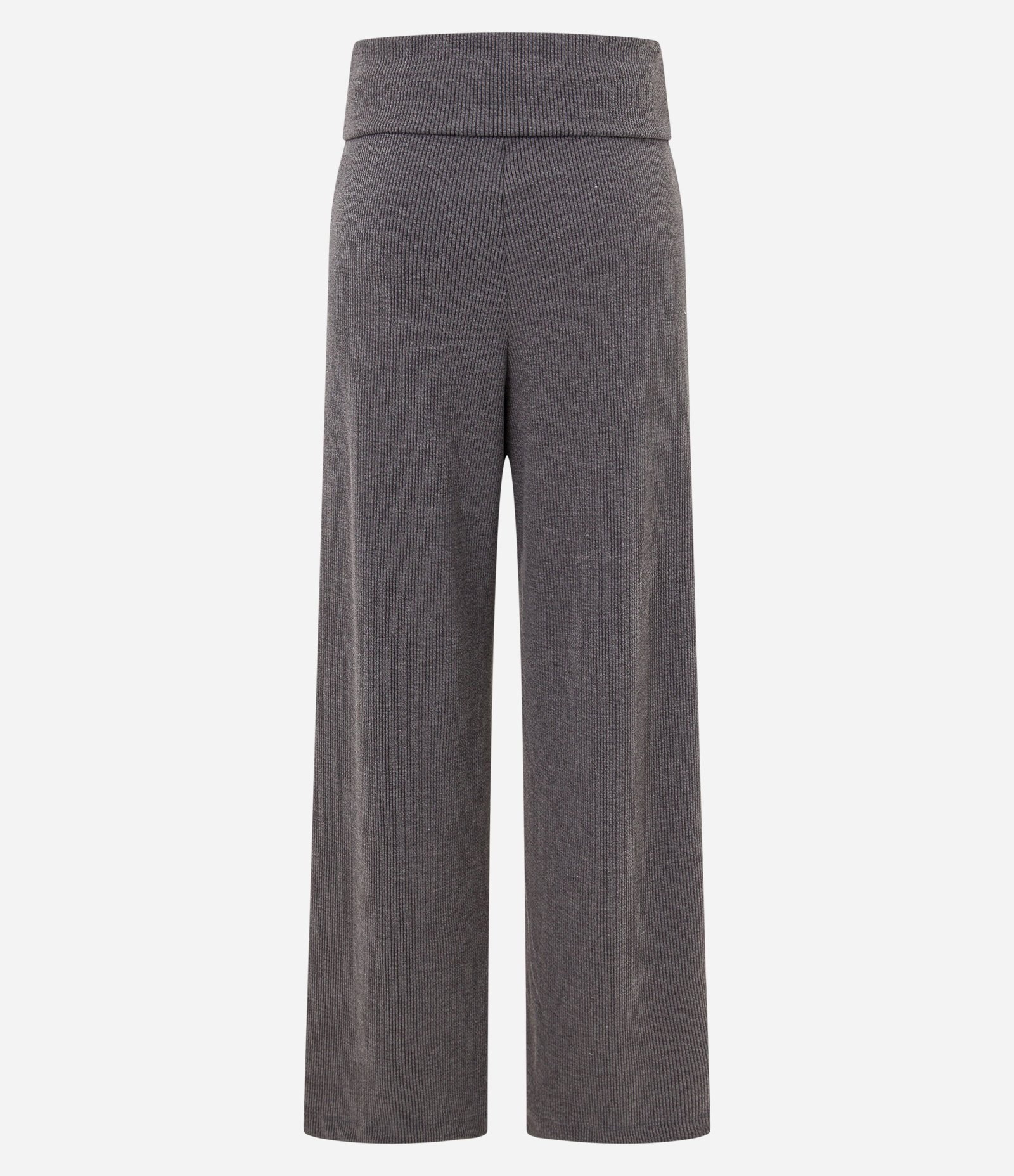 Calça Reta em Ana Ruga Texturizada e Pala Virada Cinza 7