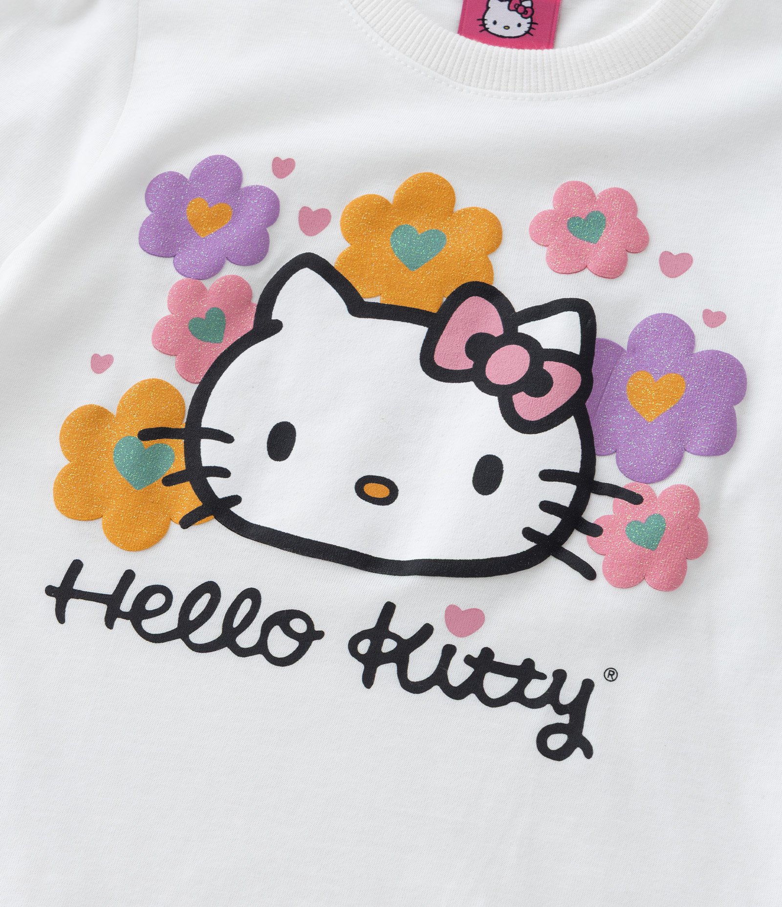 Conjunto Infantil com Estampa Hello Kitty e Florzinhas - Tam 1 a 6 Anos Branco 8