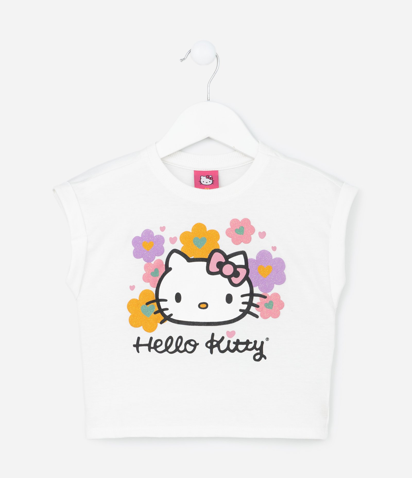 Conjunto Infantil com Estampa Hello Kitty e Florzinhas - Tam1 a 6 Anos Branco 2
