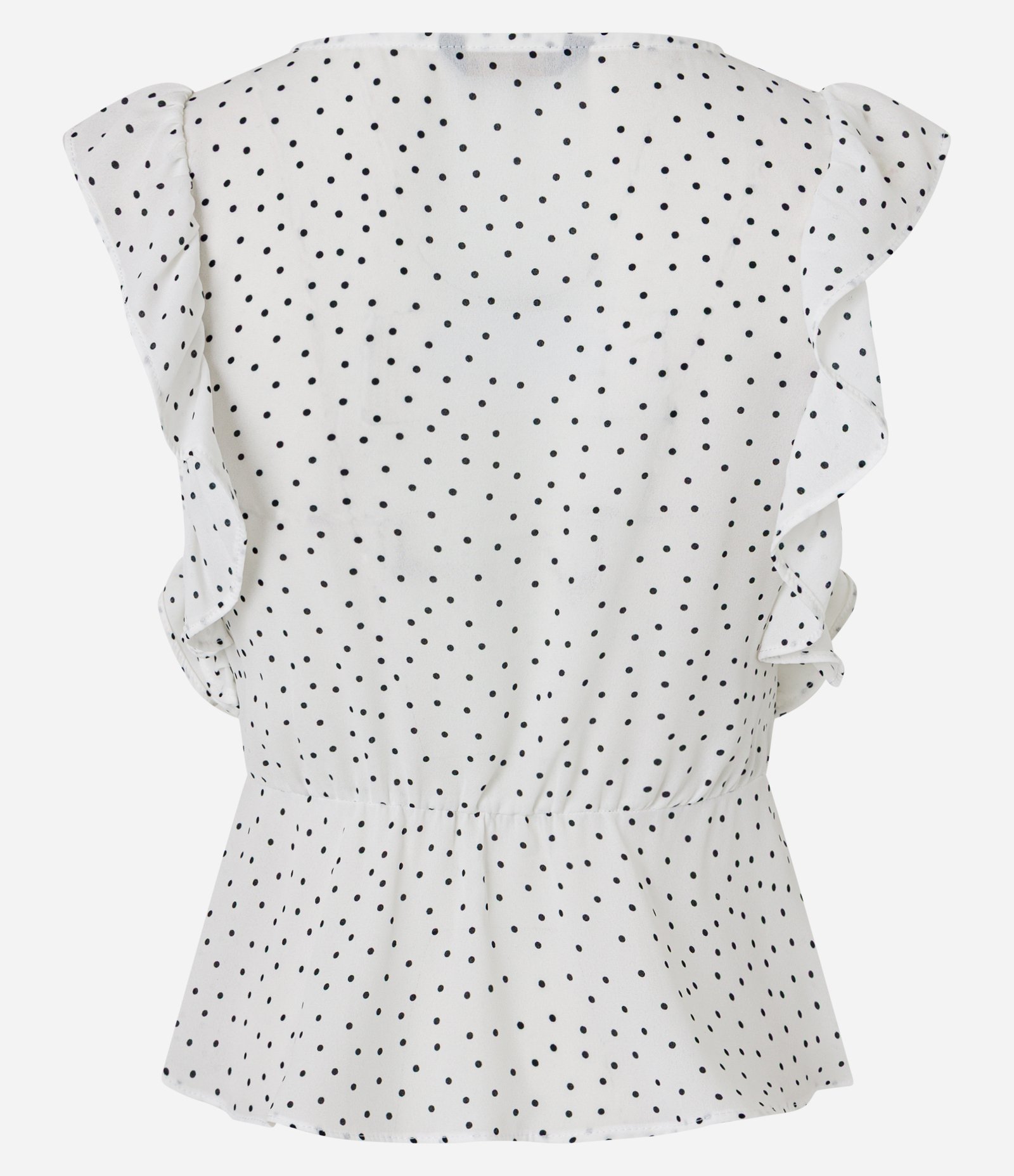 Blusa em Crepe com Amarração e Estampa Poá Branco 6