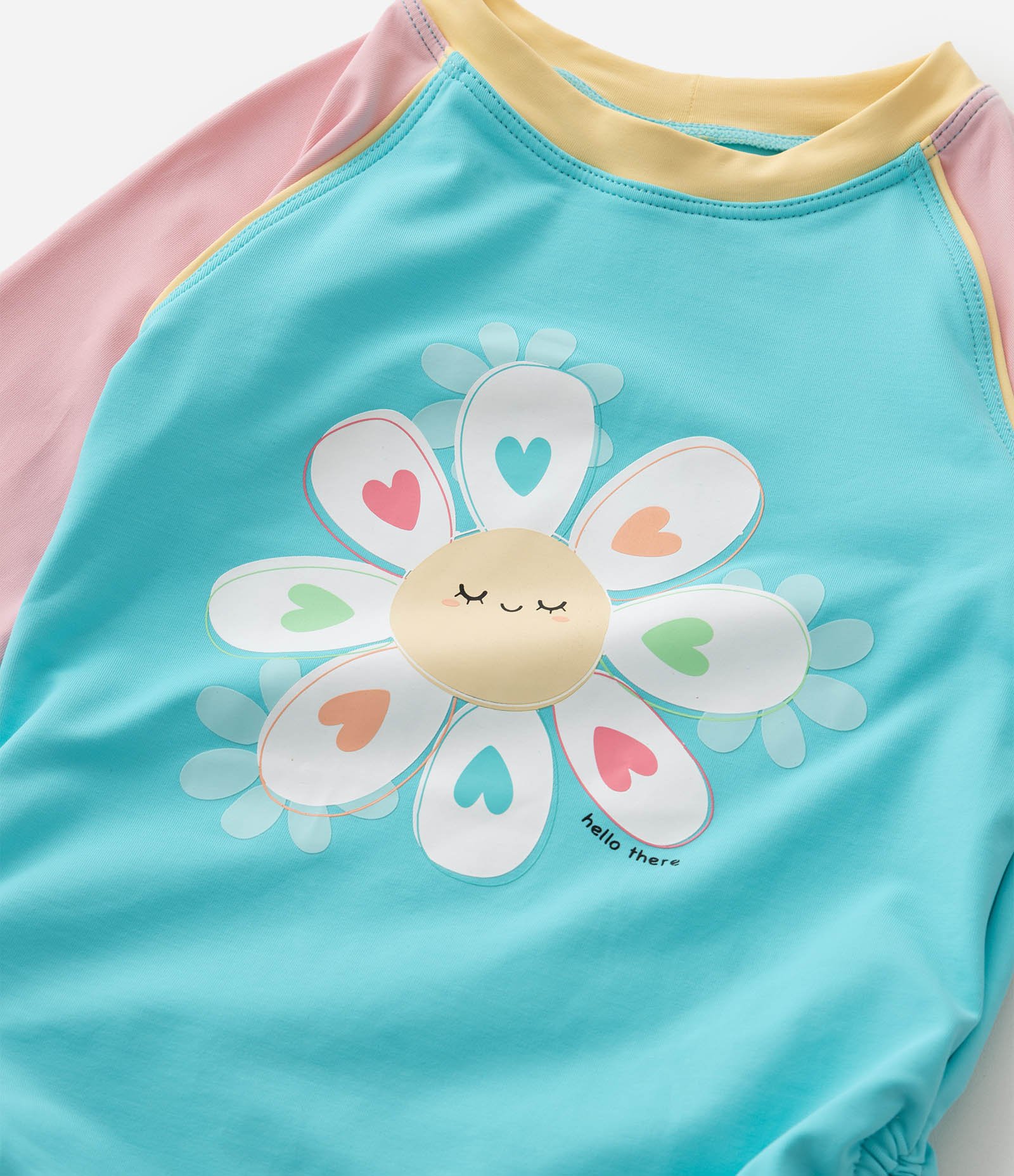 Conjunto Infantil com Proteção UV e Estampa Florzinhas - Tam 1 a 4 Anos Azul 10