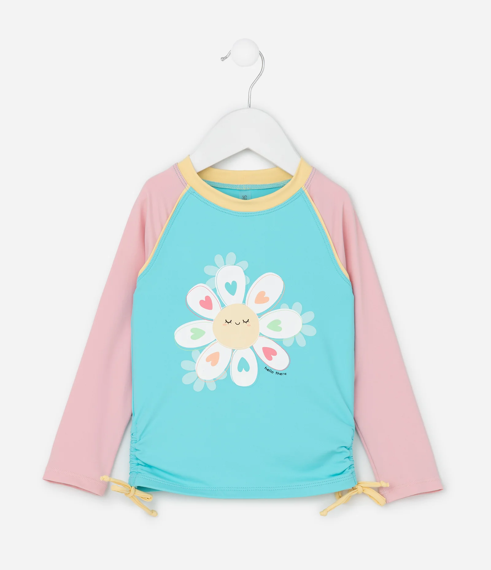 Conjunto Infantil com Proteção UV e Estampa Florzinhas - Tam 1 a 4 Anos Azul 2