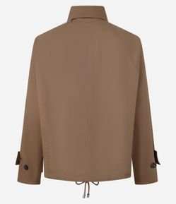 Jaqueta em Gabardine com Corte de Trench Coat