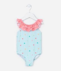 Maiô Infantil com Proteção UV e Babadinhos - Tam  2 a 4 Anos