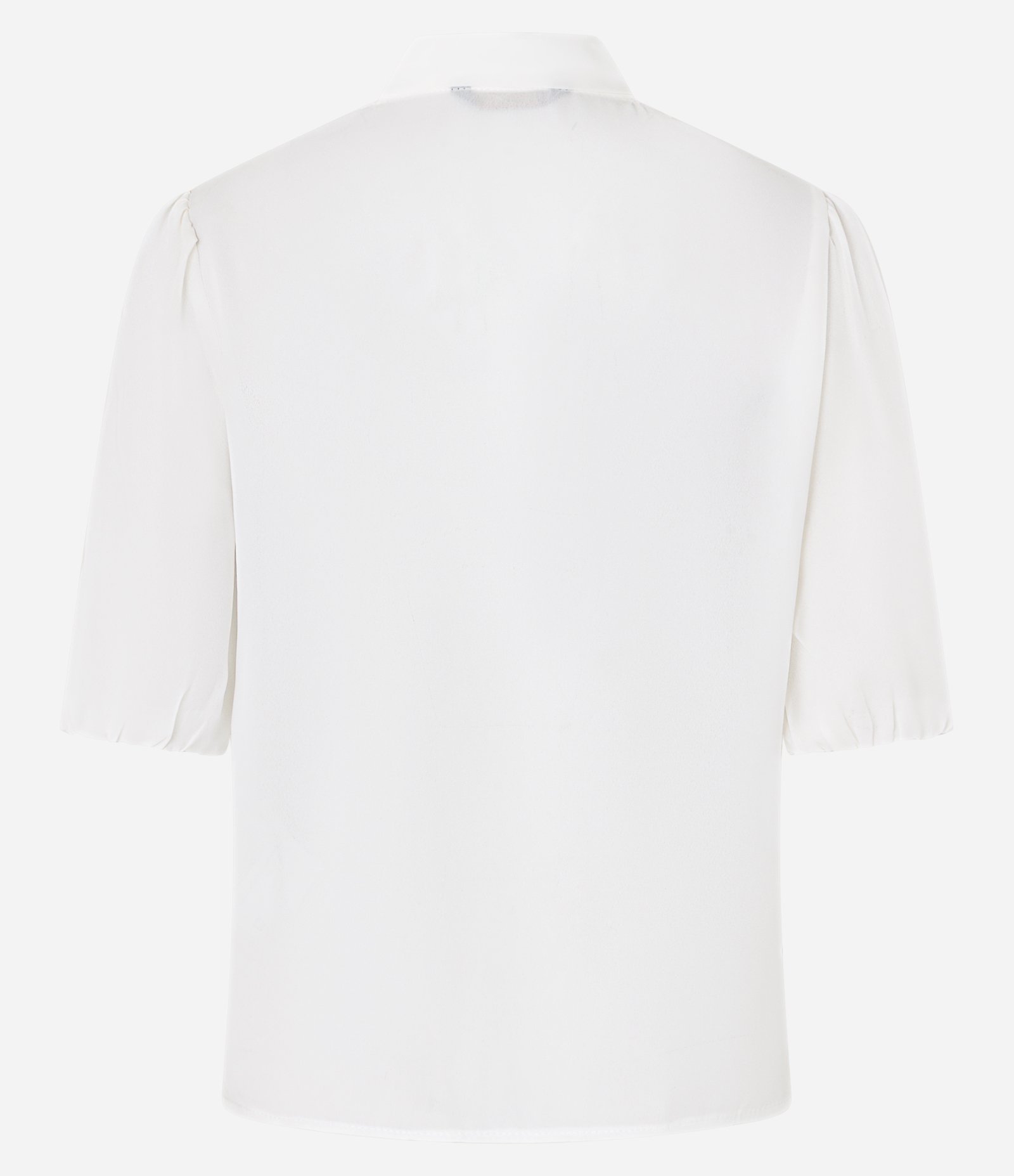 Blusa em Chiffon com Gola Laço e Manga Bufante Branco 6