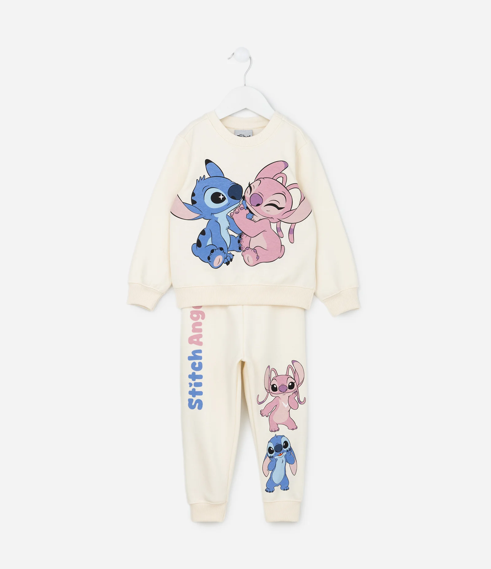 Conjunto Infantil Quentinho com Estampa Stitch e Angel - Tam 1 a 6 Anos Bege 1