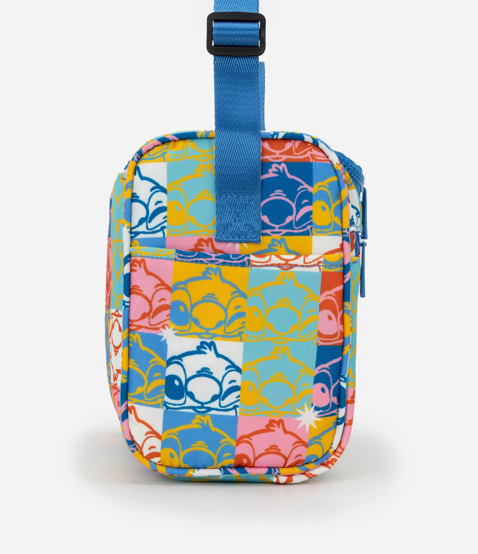 Lancheira com Tampa e Alça de Mão Estampa Bloco de Cores do Stitch Multicores 2