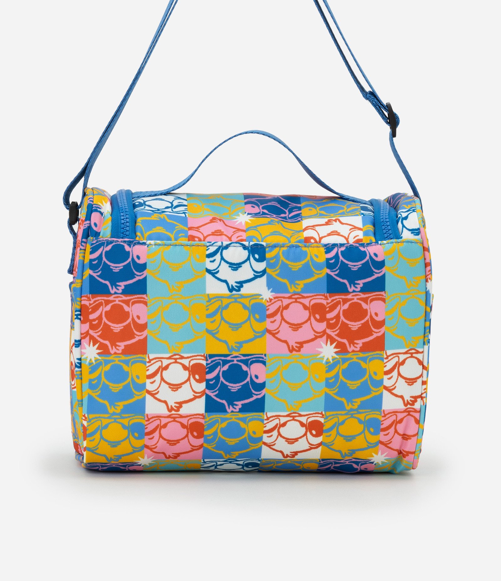 Lancheira com Tampa e Alça de Mão Estampa Bloco de Cores do Stitch Multicores 3