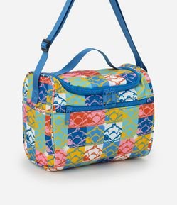 Lancheira com Tampa e Alça de Mão Estampa Bloco de Cores do Stitch