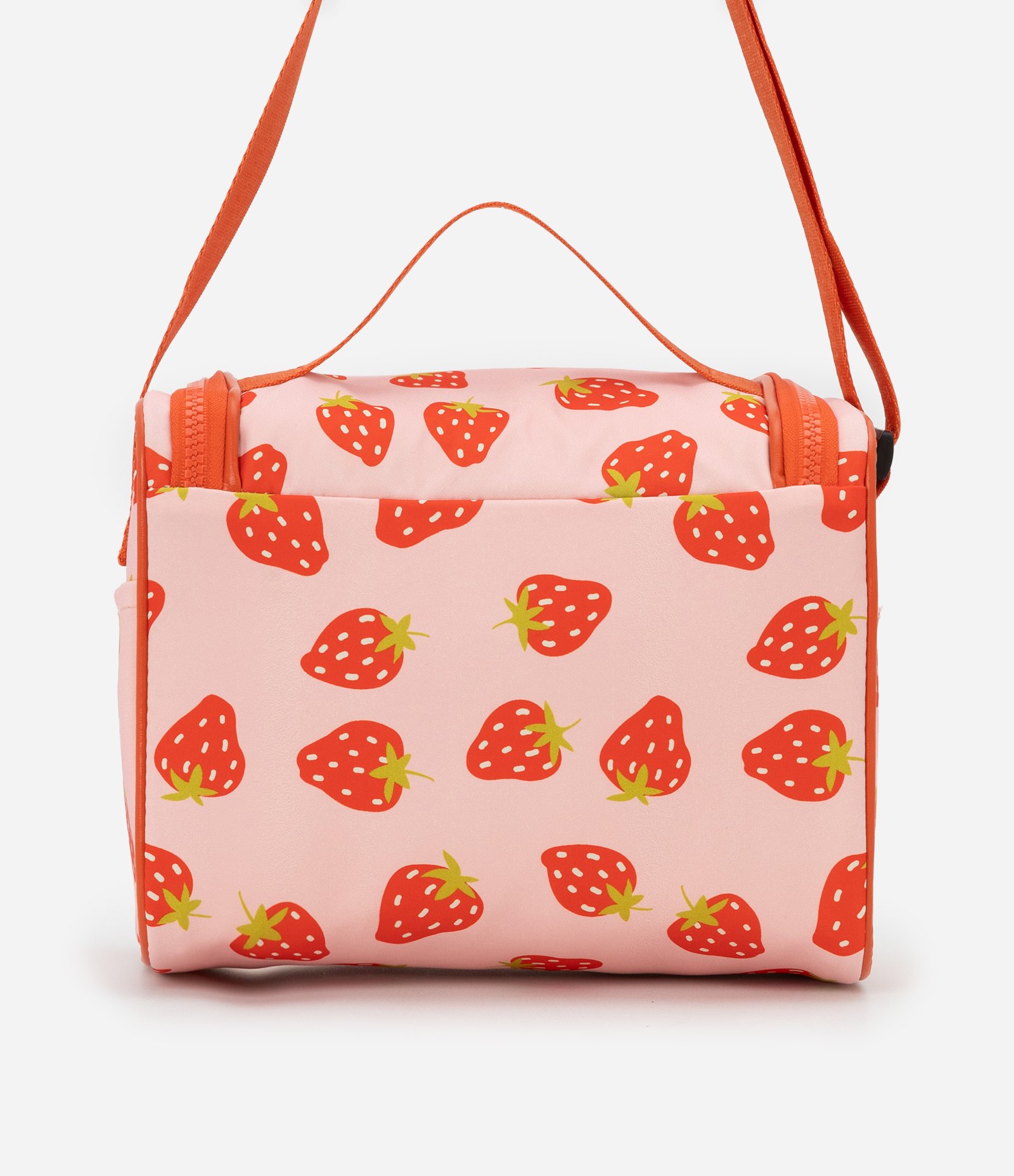 Lancheira com Estampa de Morangos e Divisórias Vermelho 3
